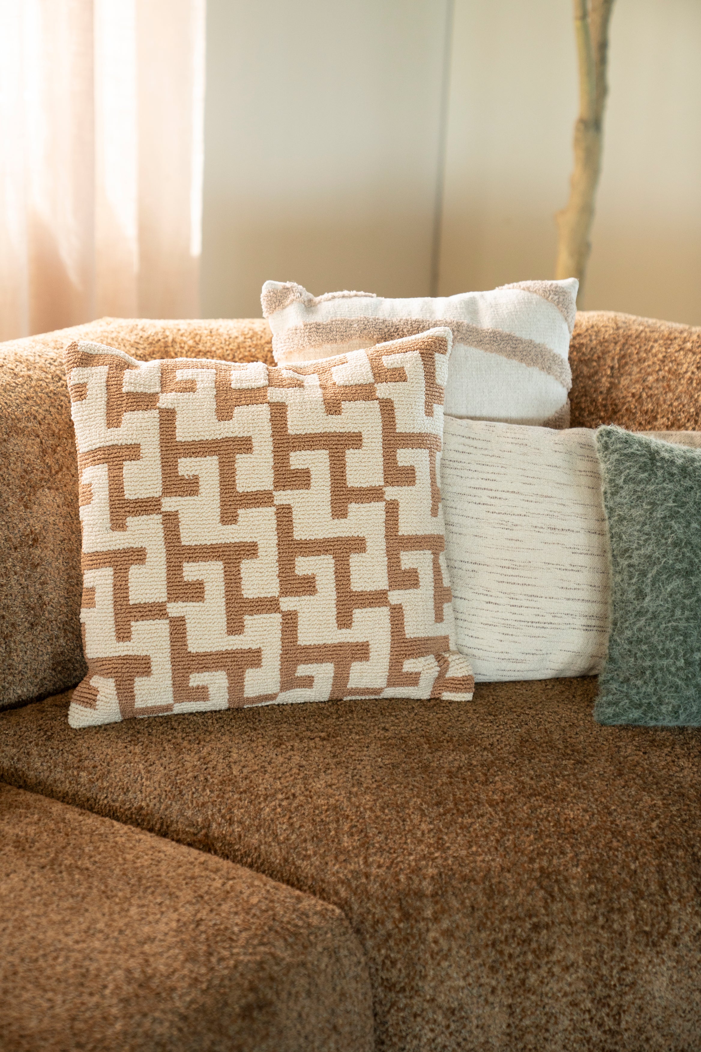 Poduszka ZIGGY musztardowy z beżowym