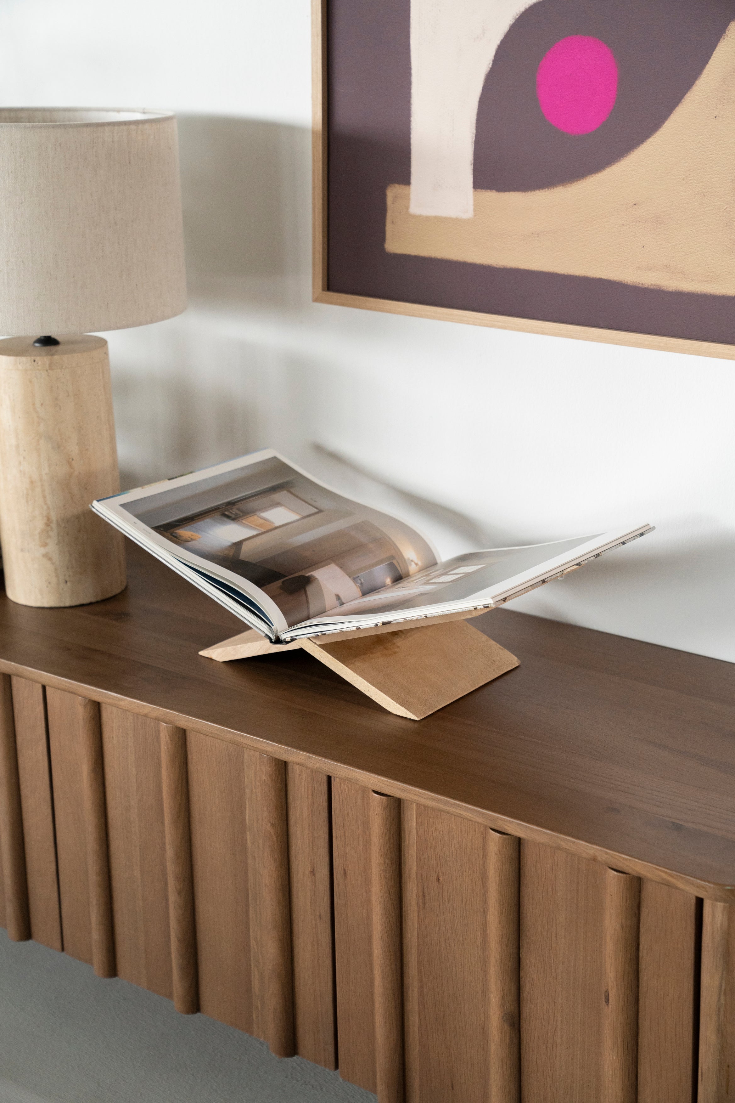 Stojak na książkę TEE jasne drewno mango