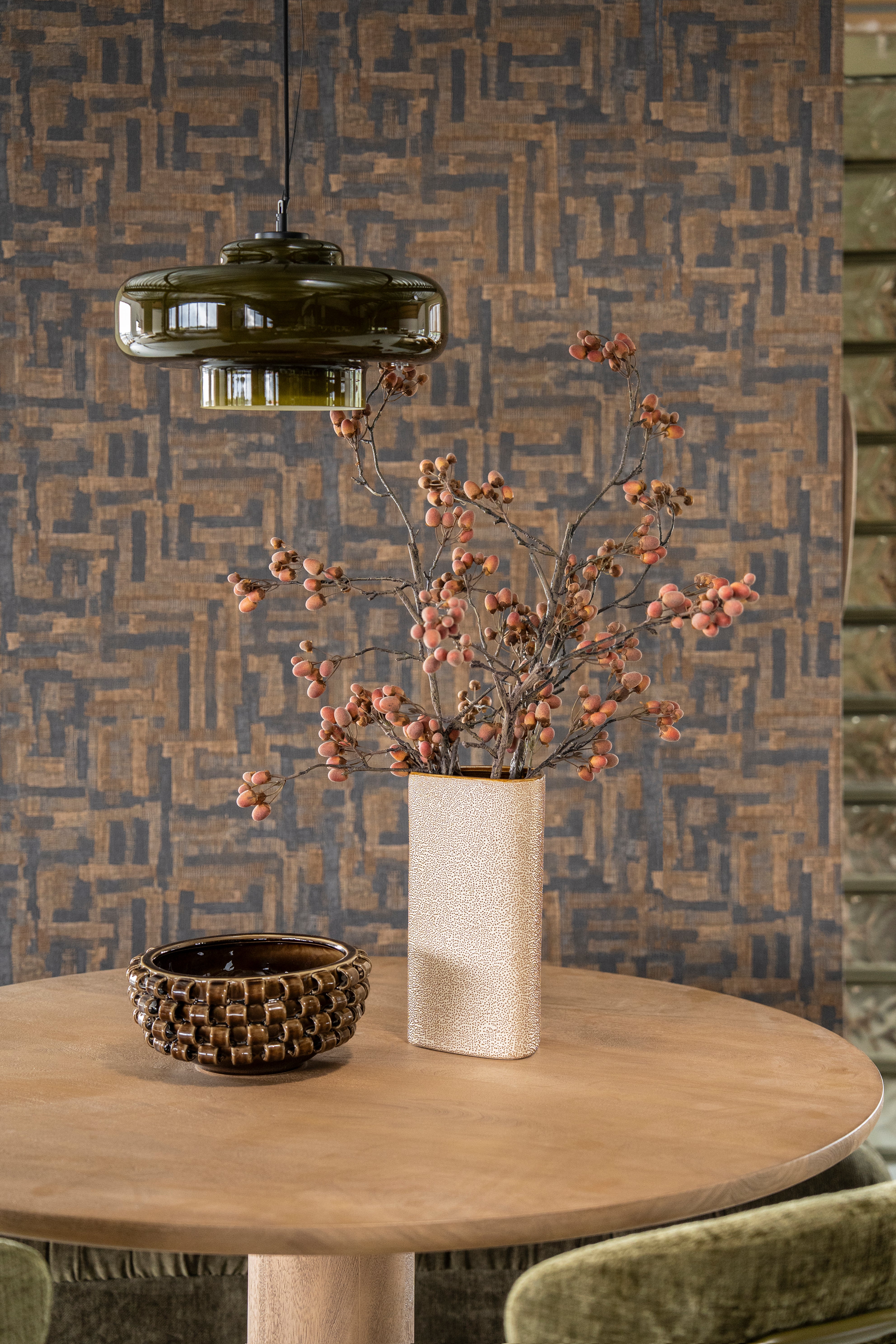 Wazon DOTANGLE brązowa ceramika