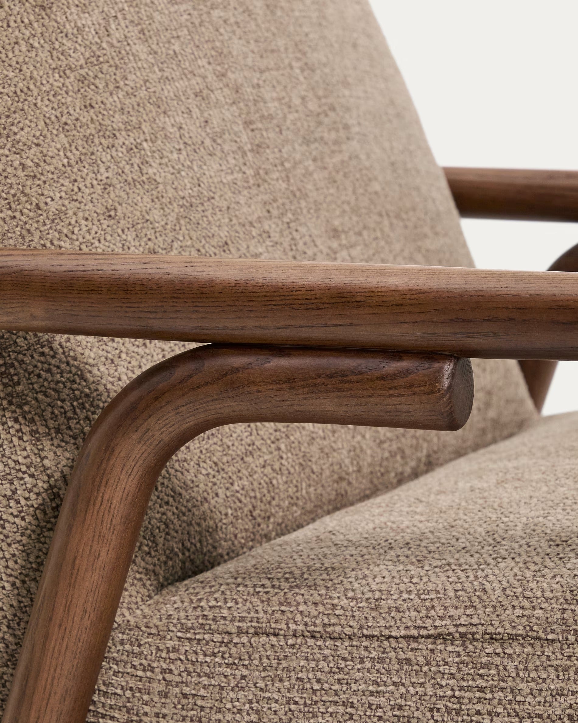 Fotel SYLO taupe z ciemną jesionową podstawą