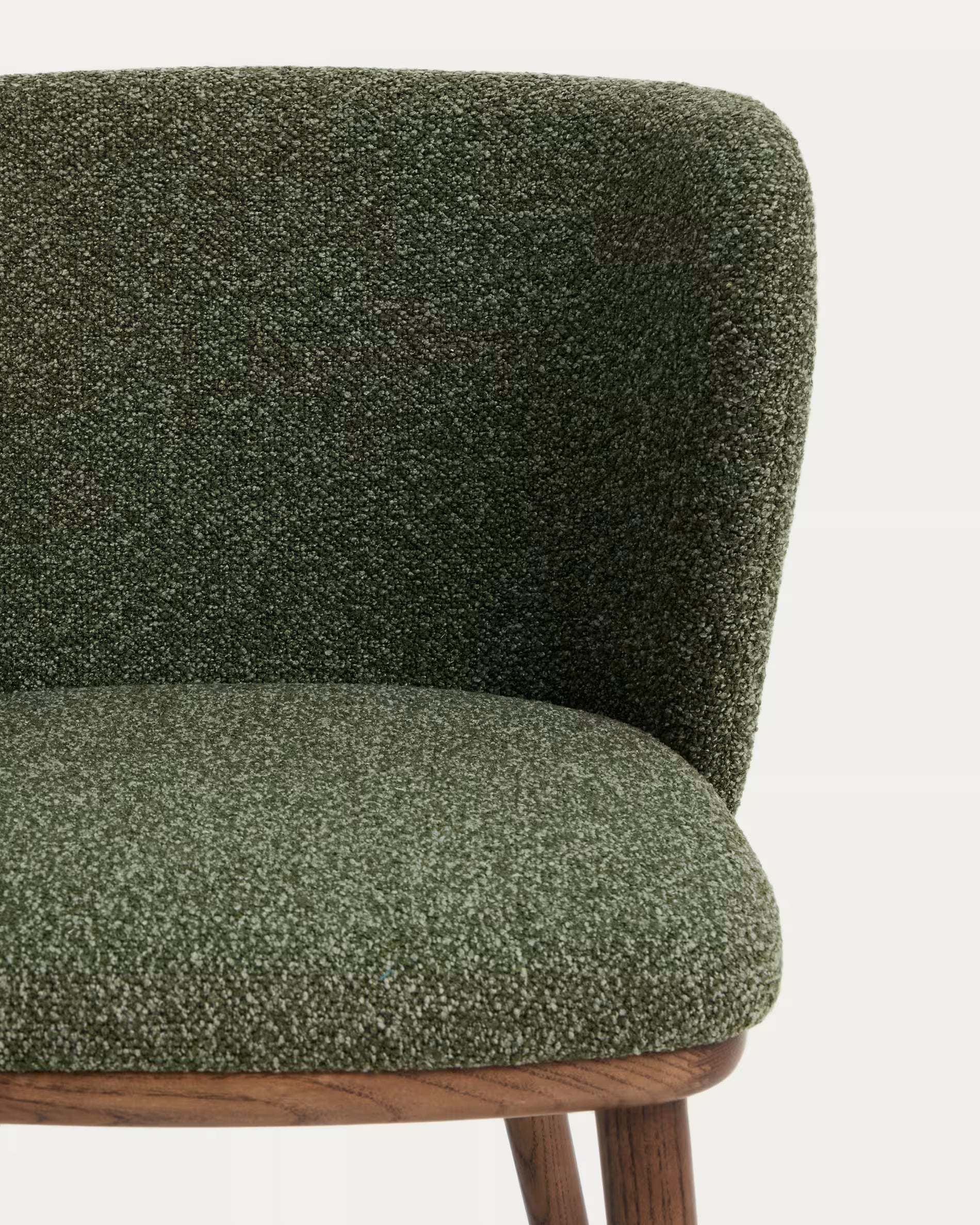Ciselia Chair in Dark Green Chenille with Dark Ash Base