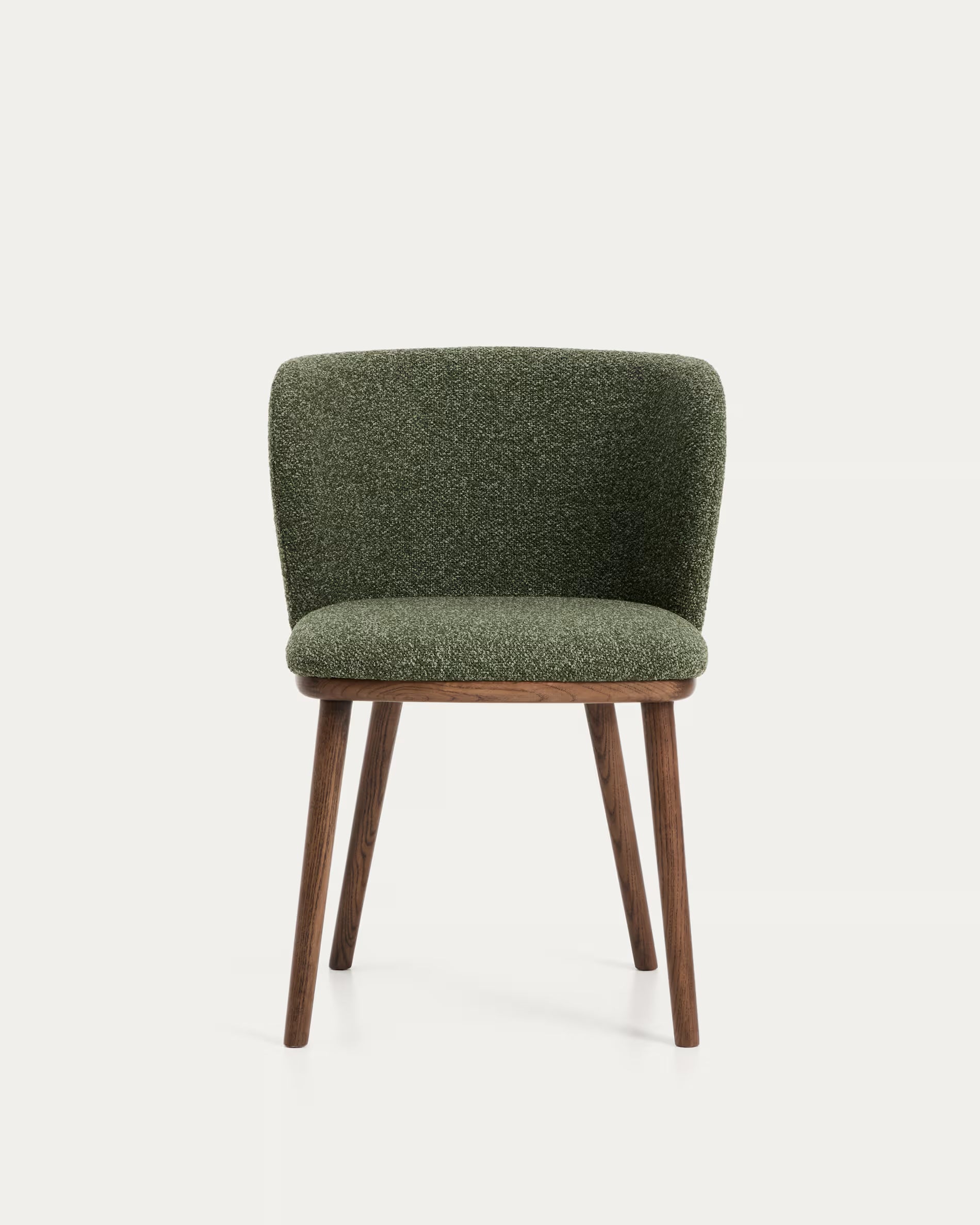 Ciselia Chair in Dark Green Chenille with Dark Ash Base