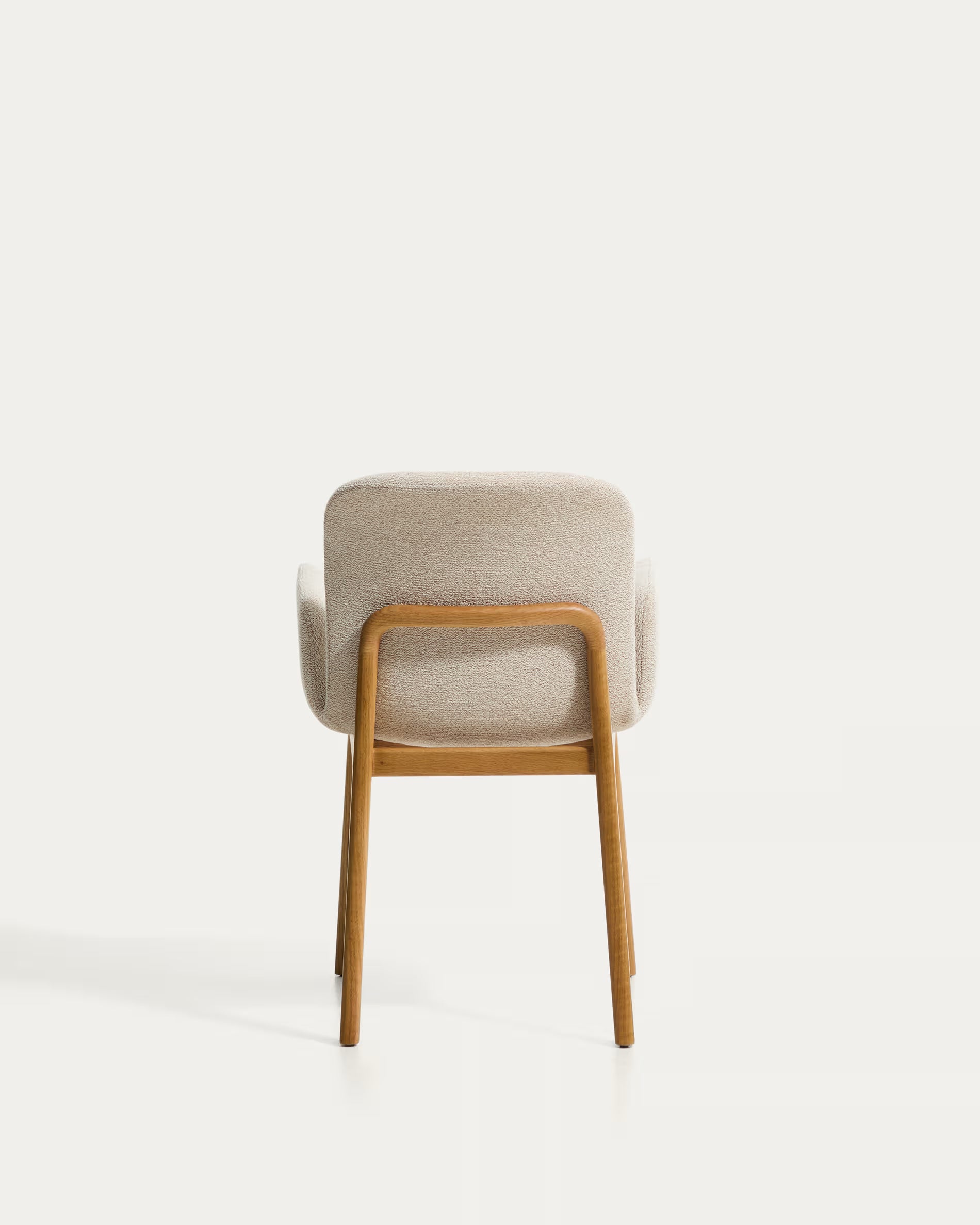 Krzesło z podłokietnikami ELNOR beżowy szenil z dębową podstawą