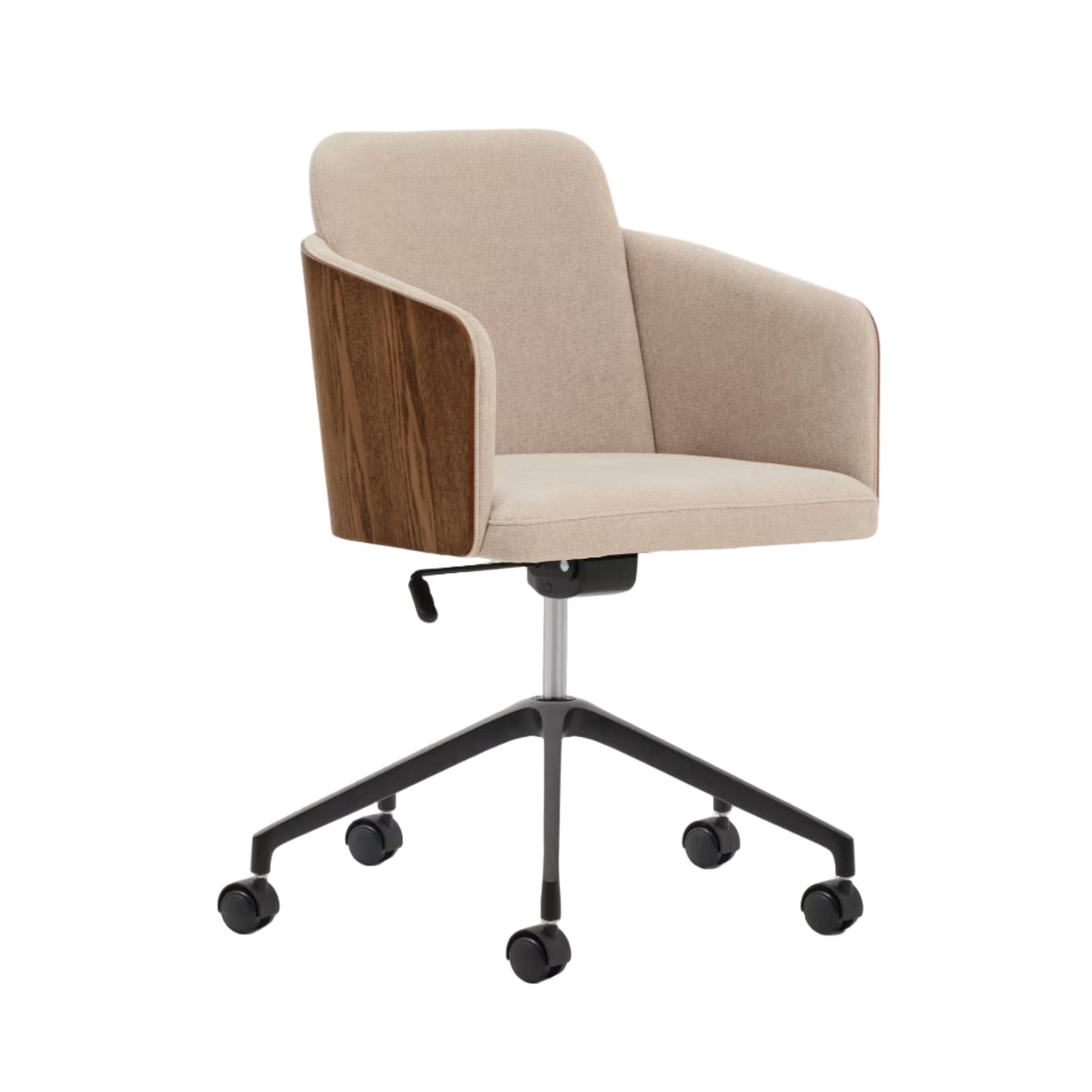 MADAI office chair brown chenille with a black wheeled base