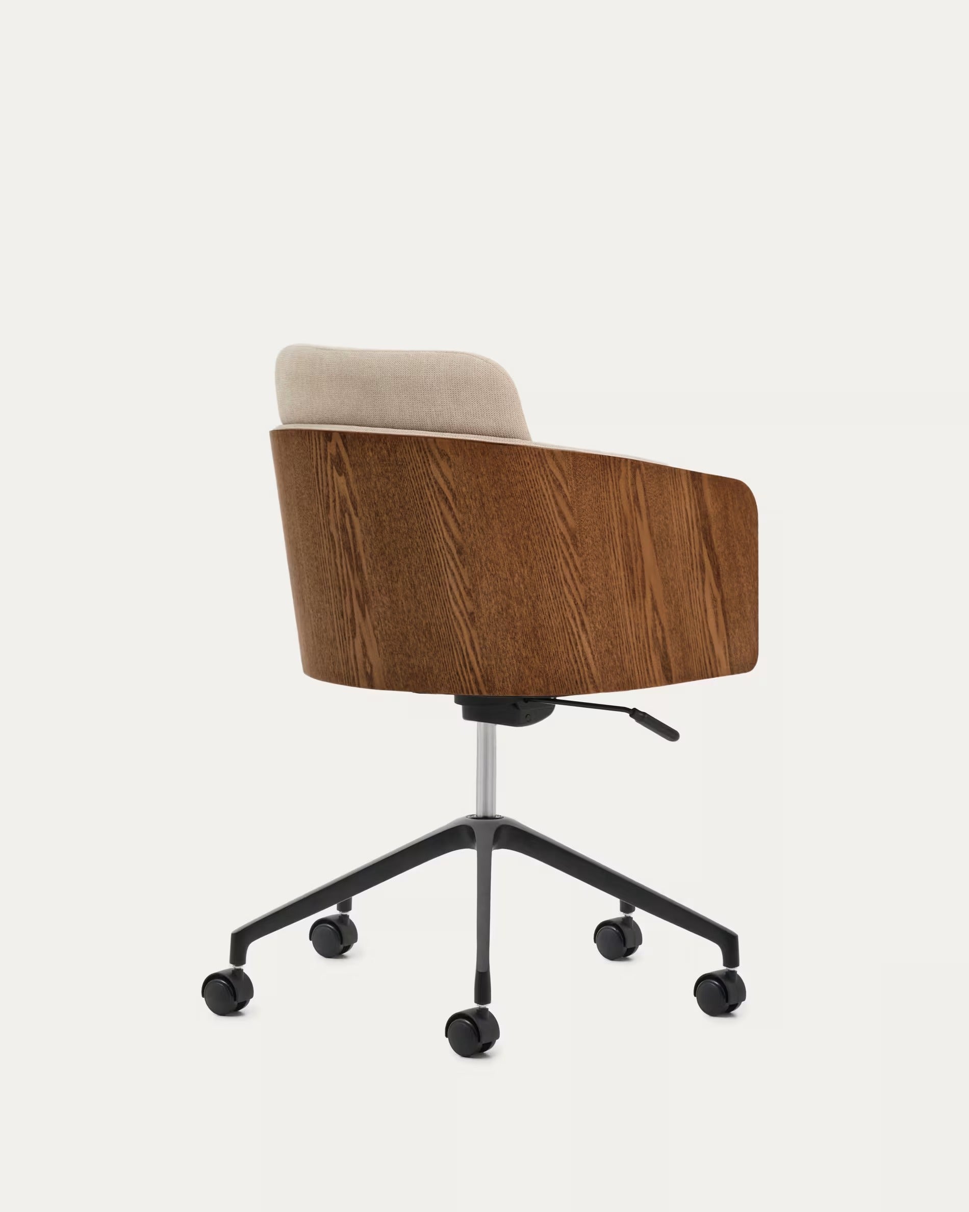 MADAI office chair brown chenille with a black wheeled base
