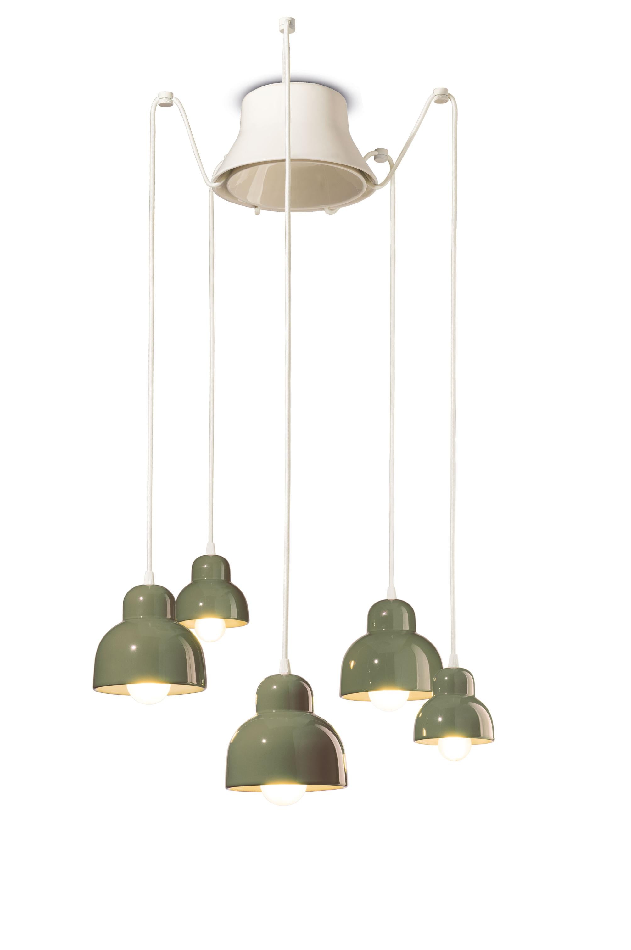 Żyrandol ceramiczny BERIMBAU szałwiowy