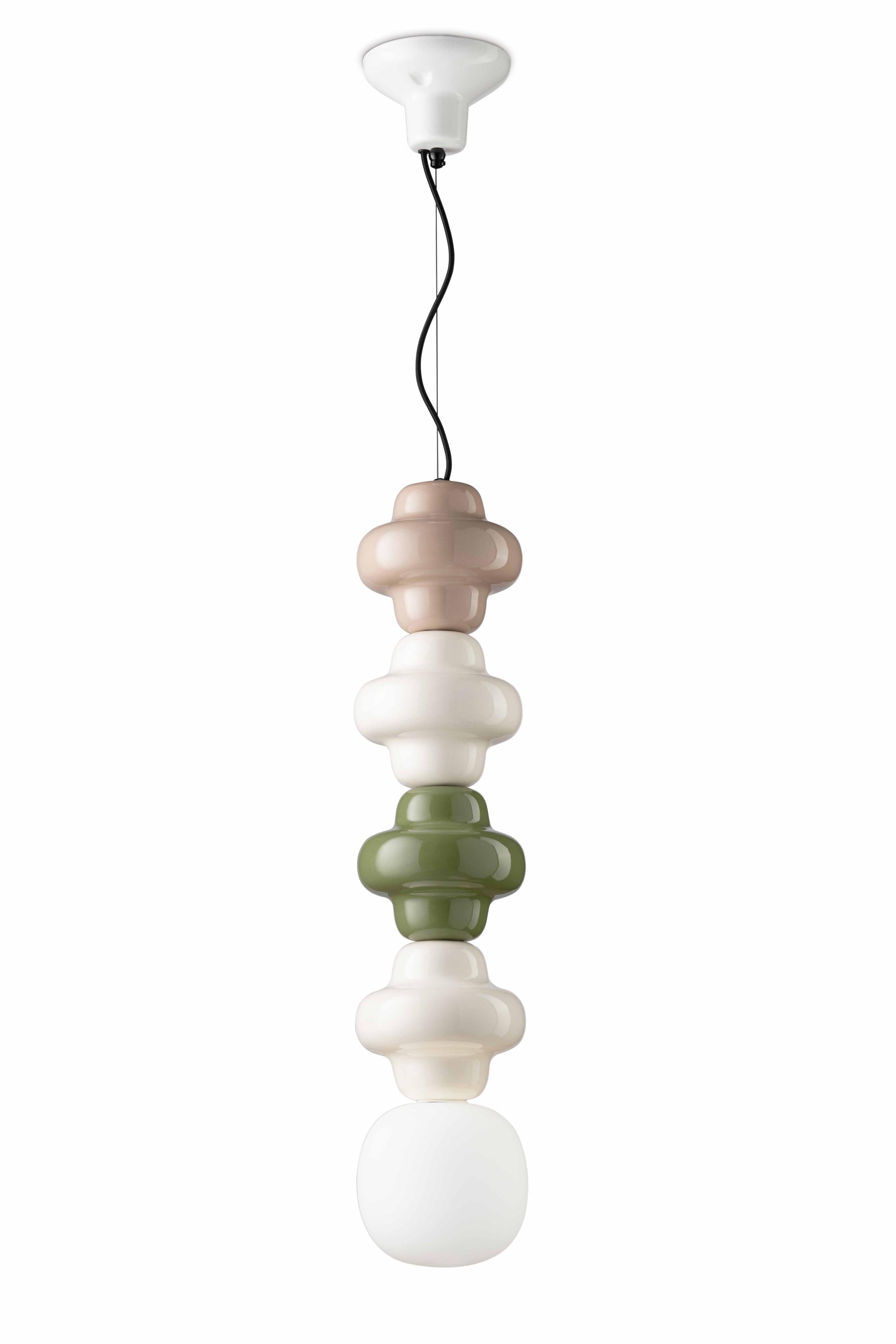 Lampa wisząca ceramiczna COPACABANA MIX kremowy z szałwiowym i beżowym