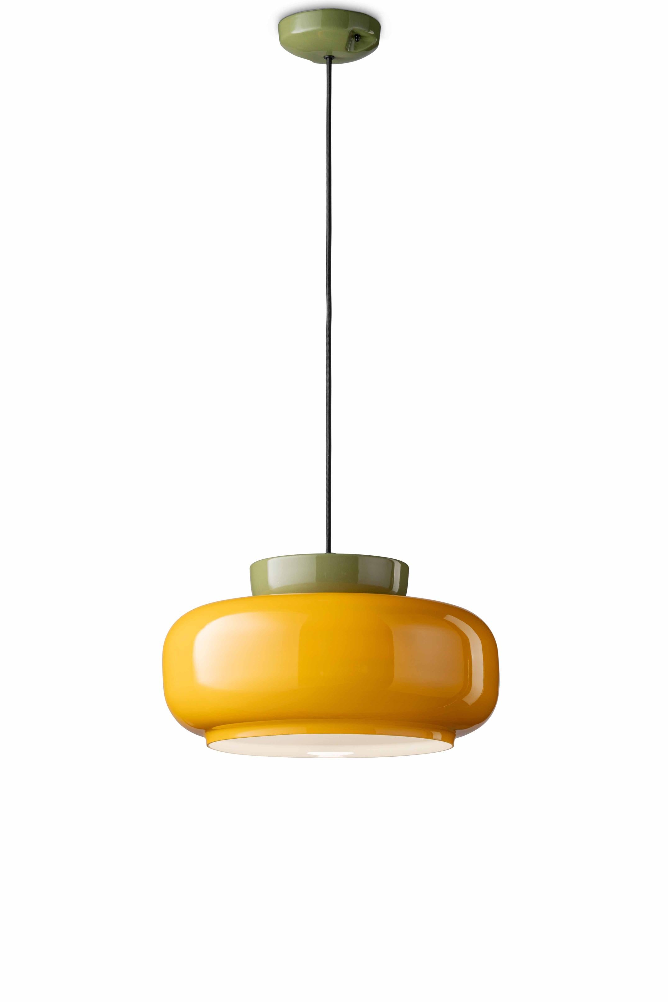 Lampa wisząca ceramiczna MARACANÀ żółty z szałwiowym