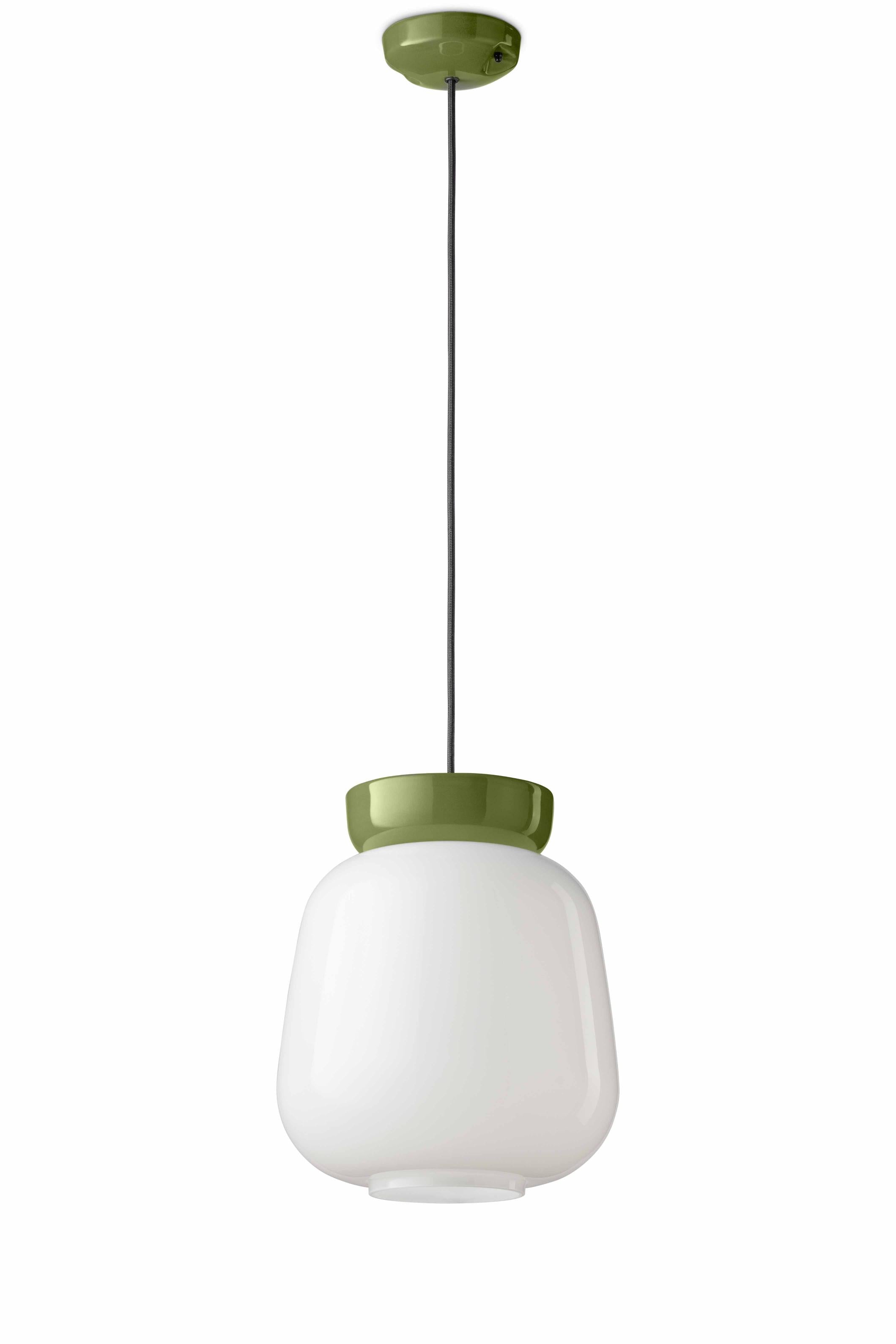 Lampa wisząca ceramiczna CORCOVADO mleczny z szałwiowym
