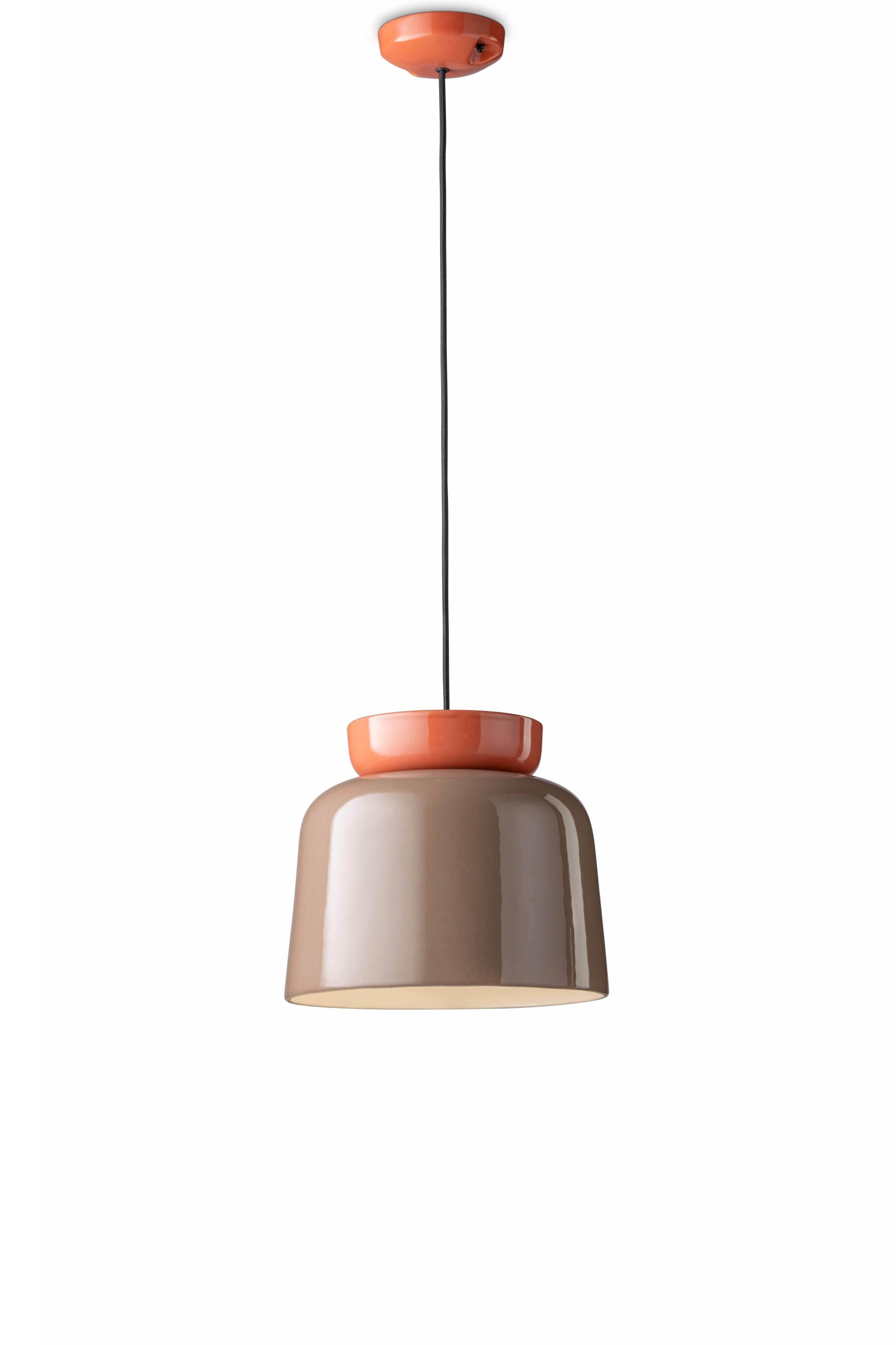 Lampa wisząca ceramiczna CORCOVADO mokka z pomarańczowym