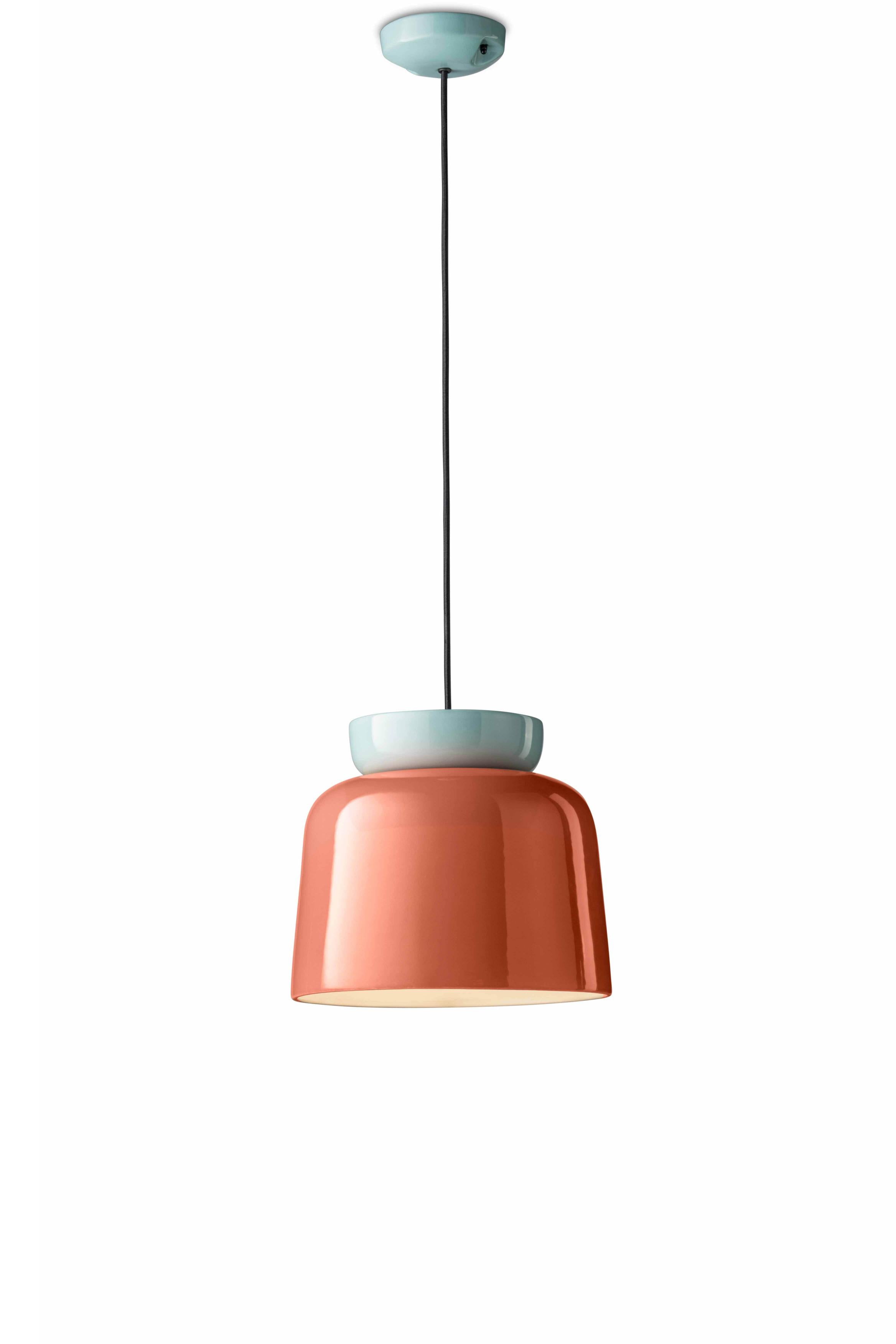 Lampa wisząca ceramiczna CORCOVADO pomarańczowy z błękitnym
