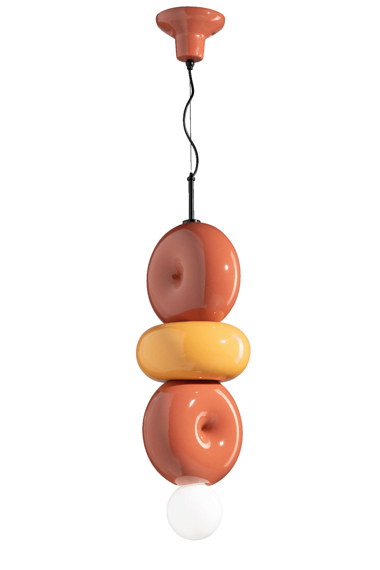 Lampa wisząca ceramiczna BUMBUM pomarańczowy z żółtym