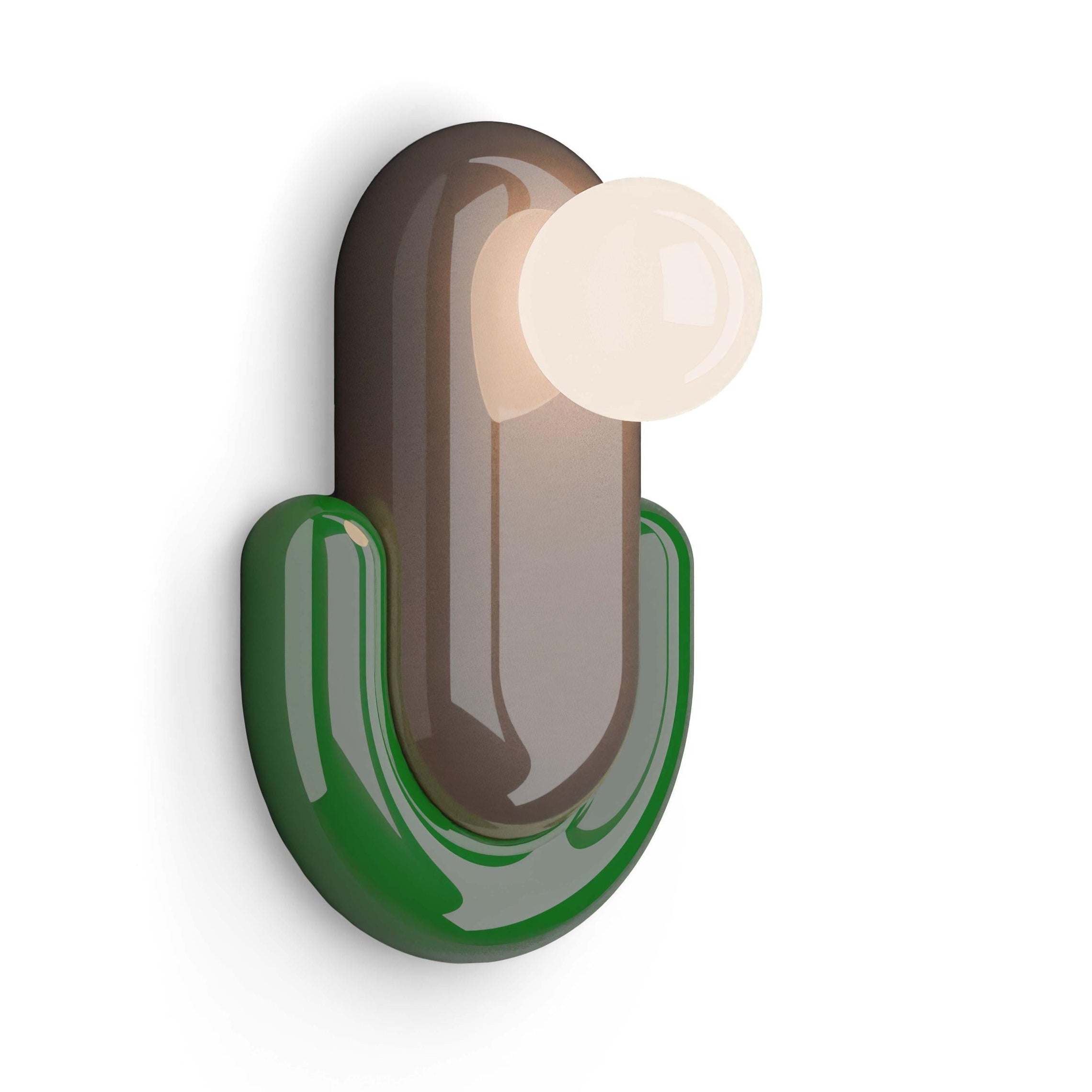 Kinkiet ceramiczny ECLAIR mokka z zielonym