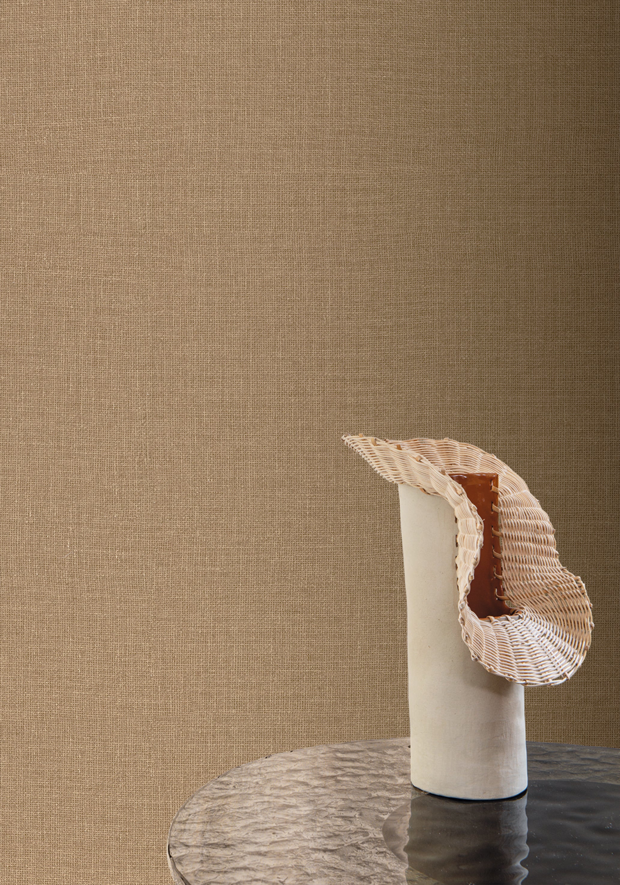 Structural wallpaper resembling canvas LIENZO - SABLE sand