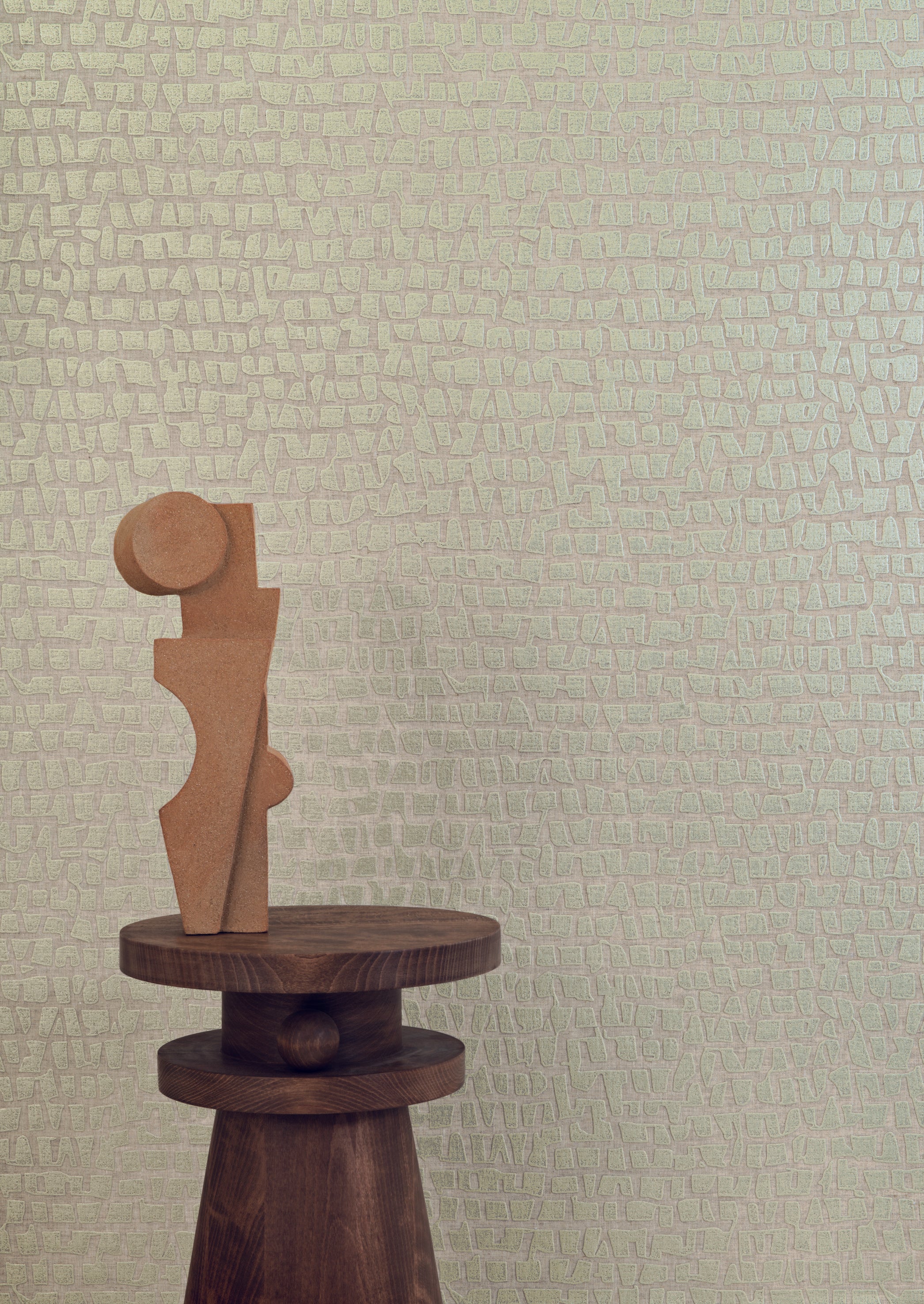 Tapeta tekstylna strukturalna z abstrakcyjnym wzorem SERTI - CRAIE PLATINE platynowy biały