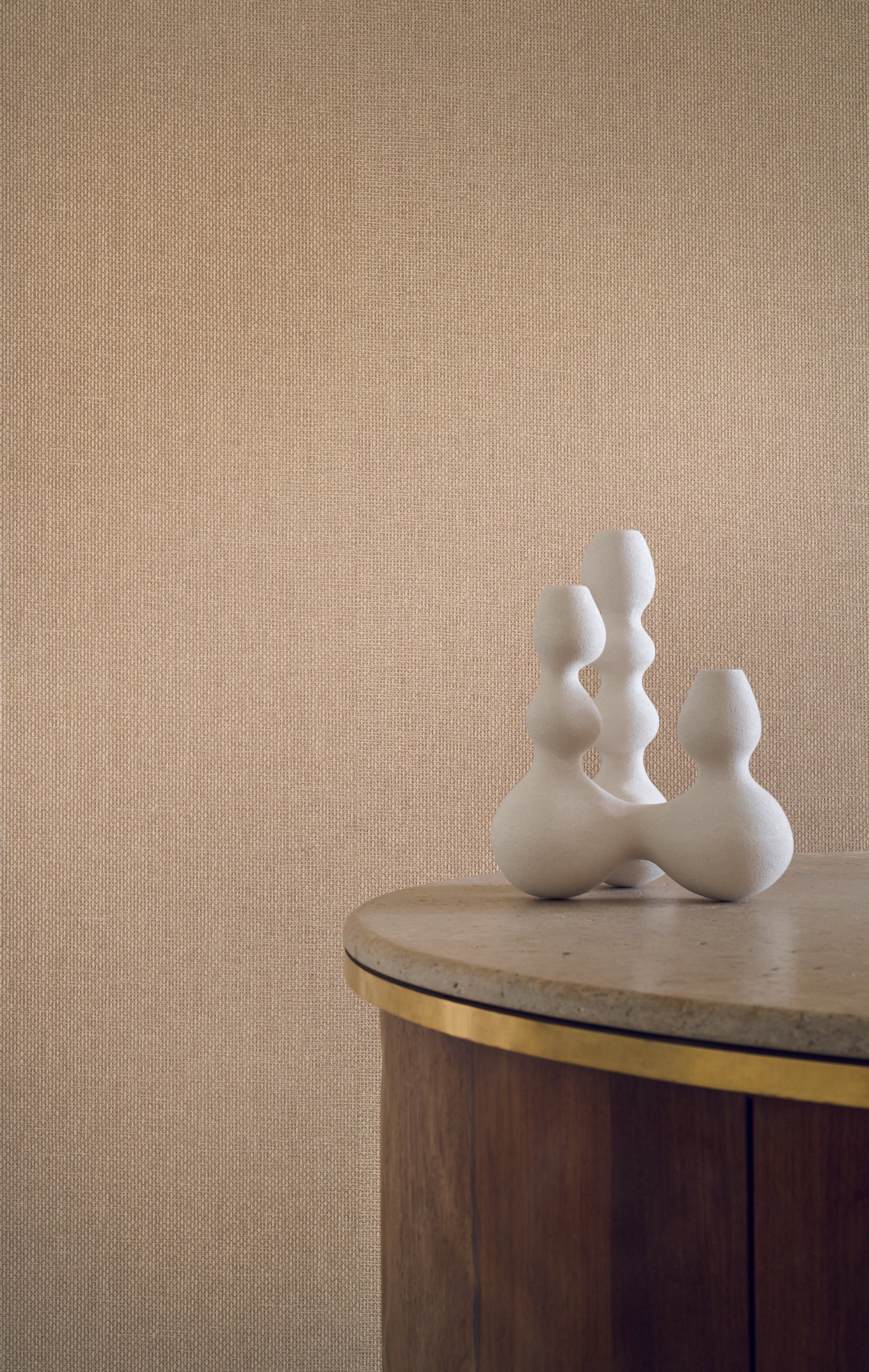 Tapeta imitująca rafię VANNORA - BOIS DE ROSE zgaszony róż