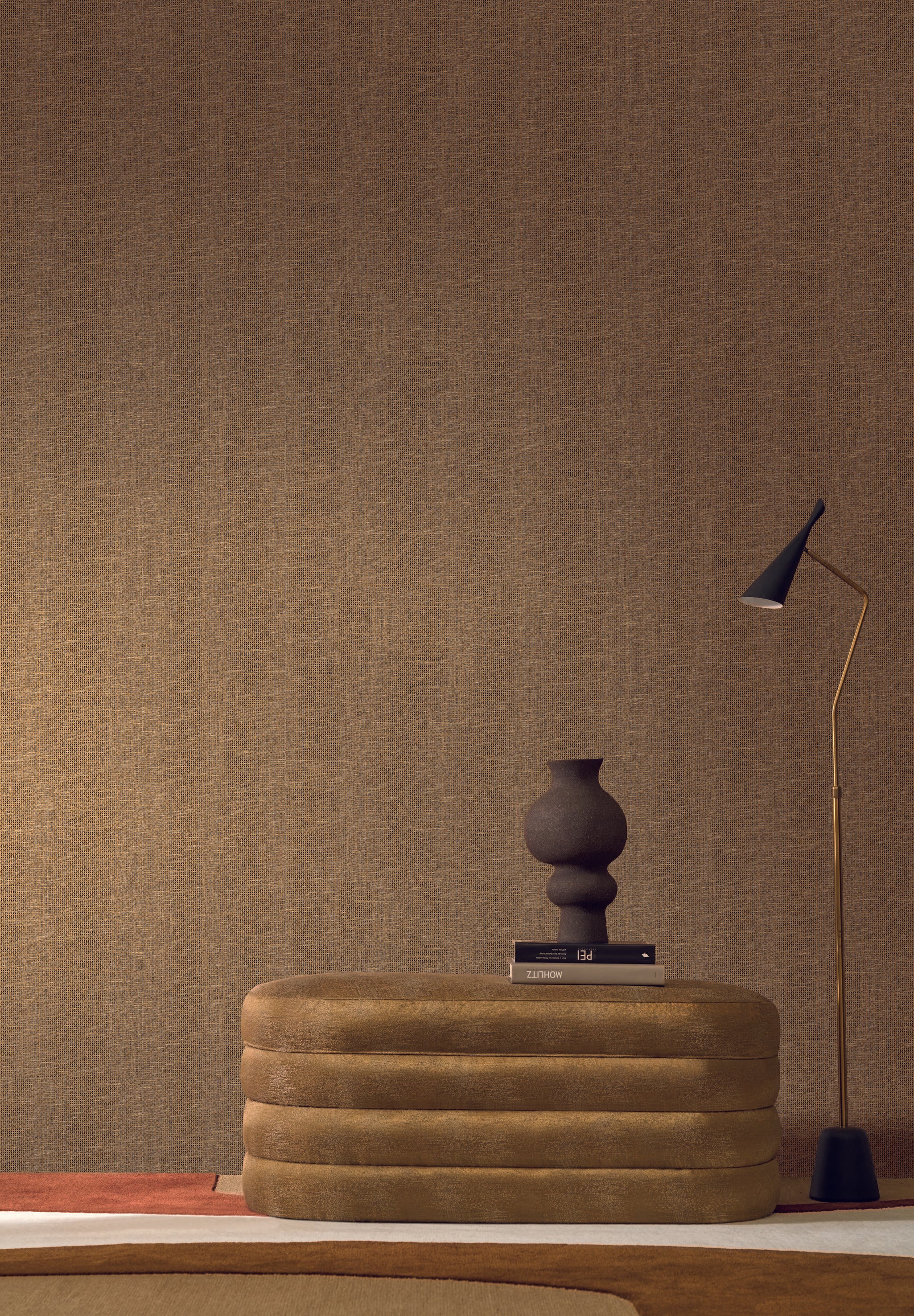 Tapeta imitująca rafię VANNORA - IVOIRE jasnobeżowy