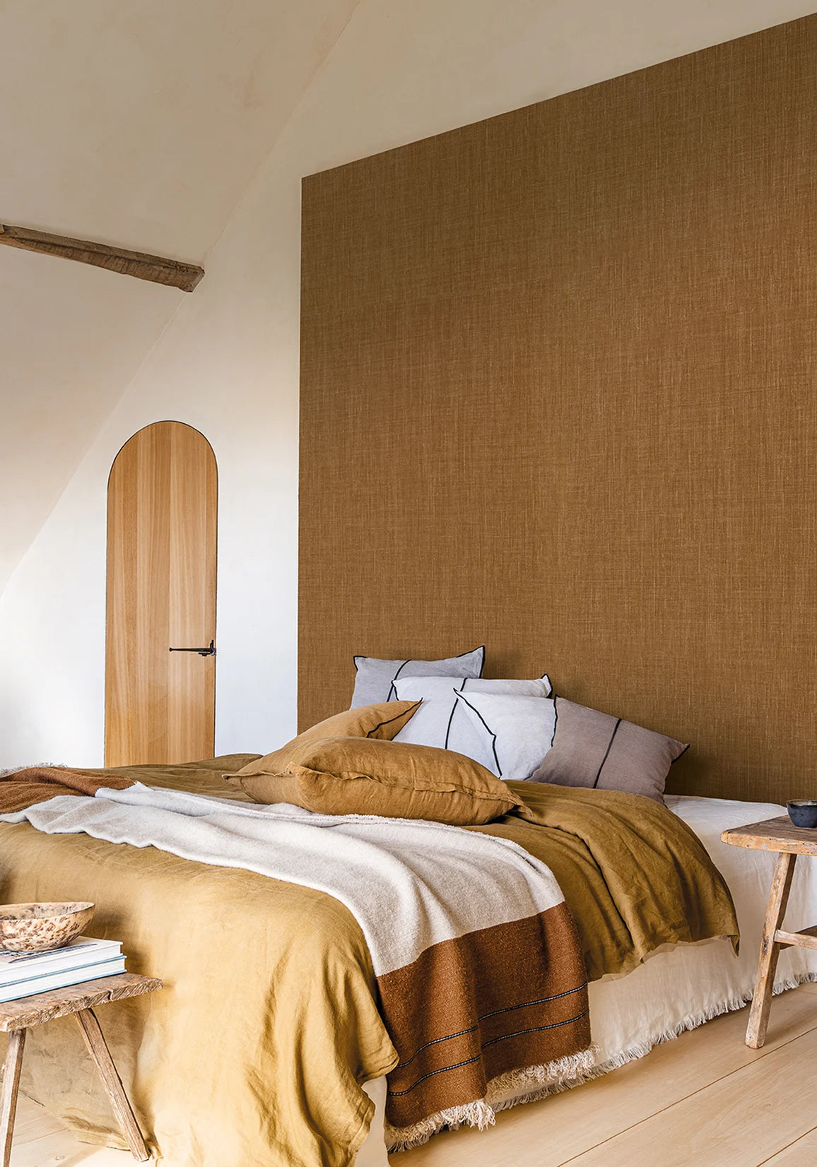 Tapeta strukturalna imitująca płótno LINUM - MARINE morski niebieski