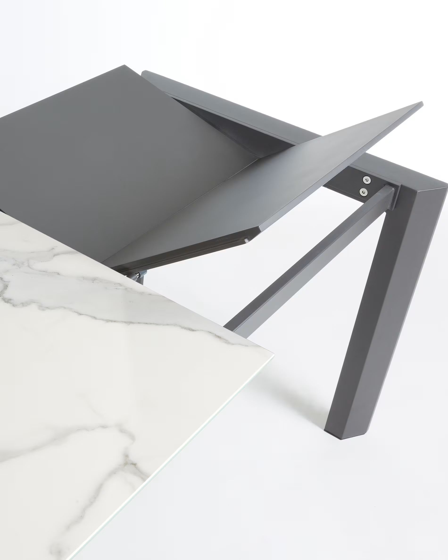 Stół rozkładany AXIS porcelanowy z szarą podstawą