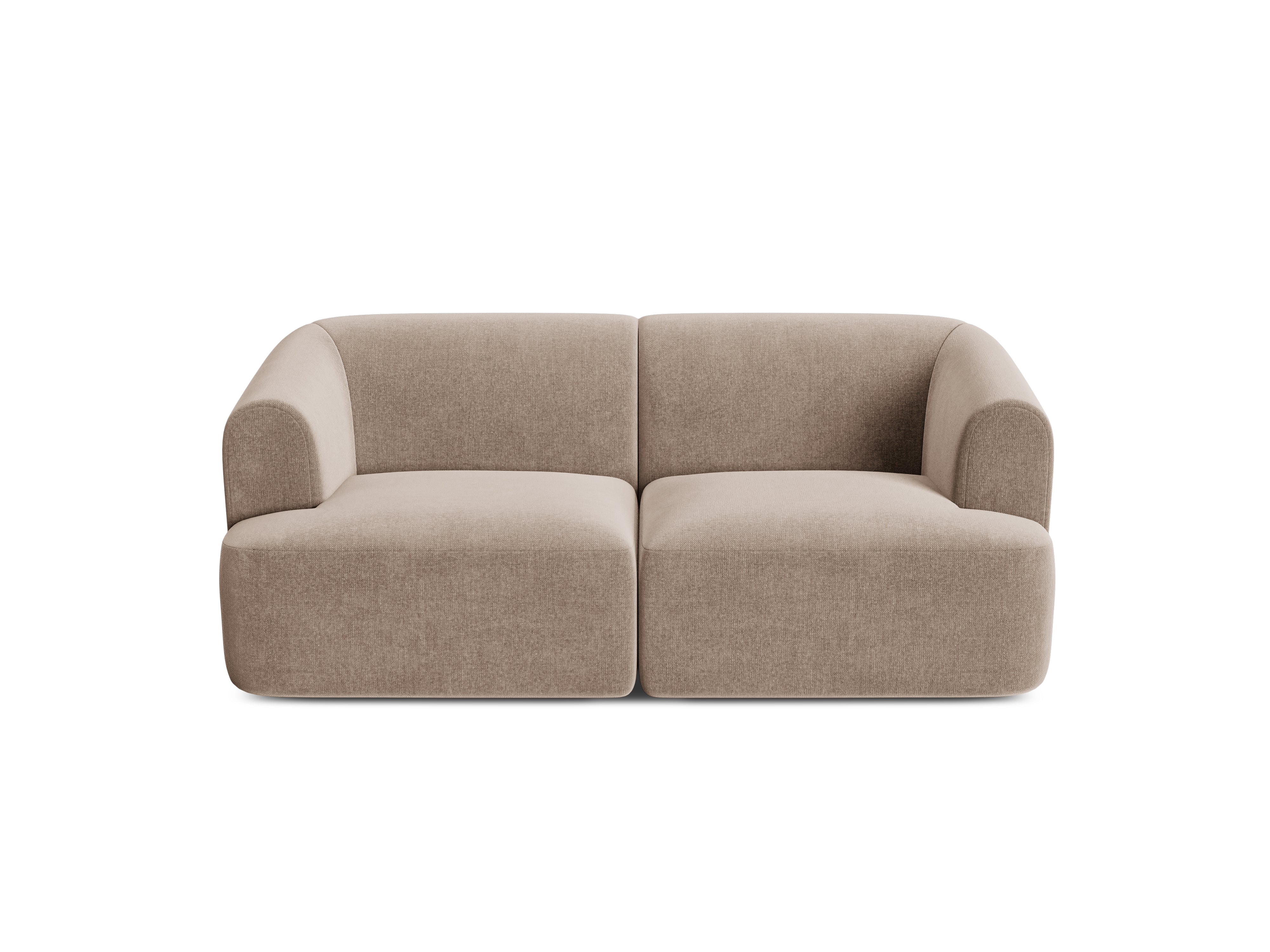 Sofa aksamitna 2-osobowa CAMPI ciemnobeżowy
