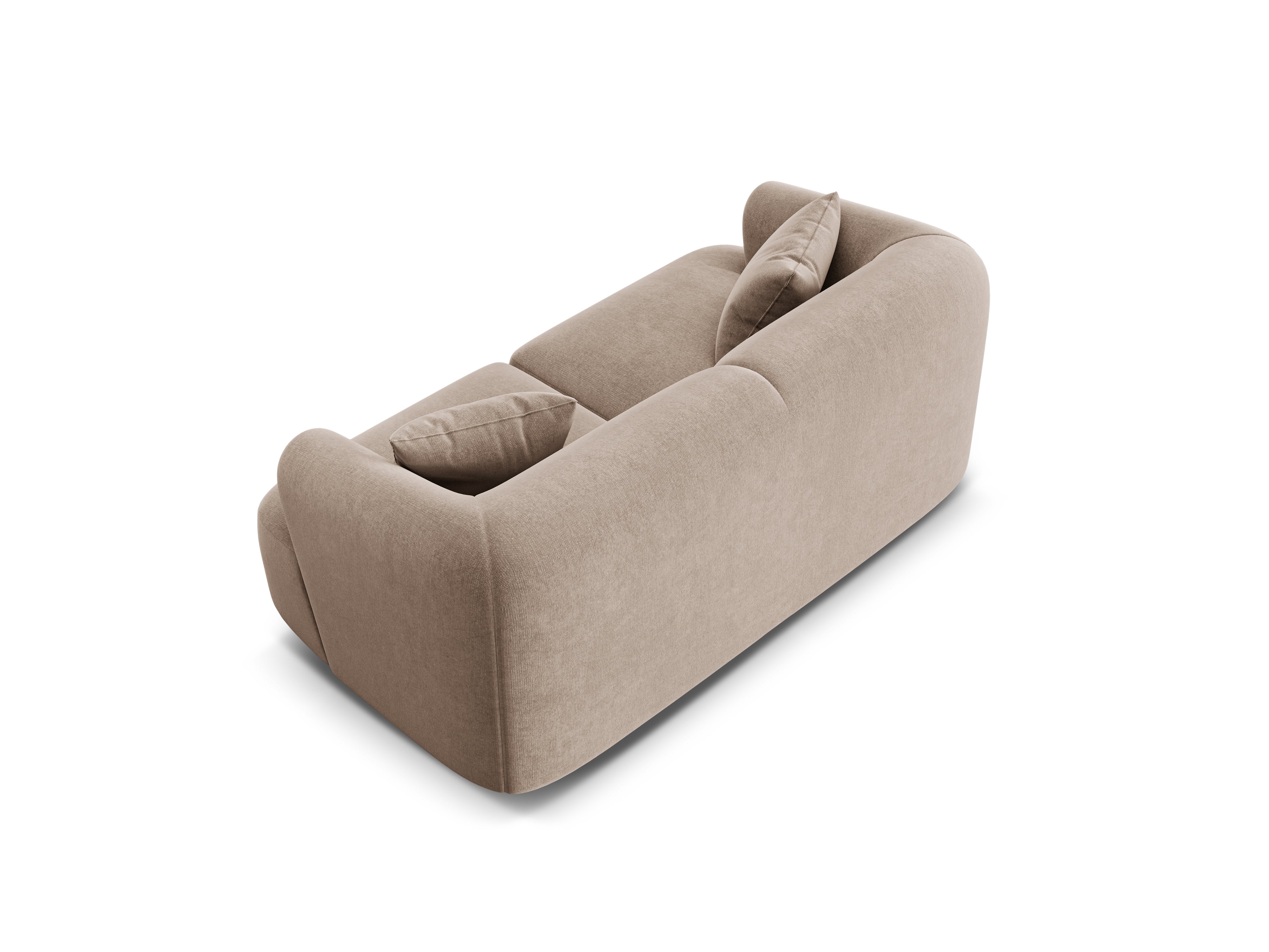 Sofa aksamitna 2-osobowa CAMPI ciemnobeżowy