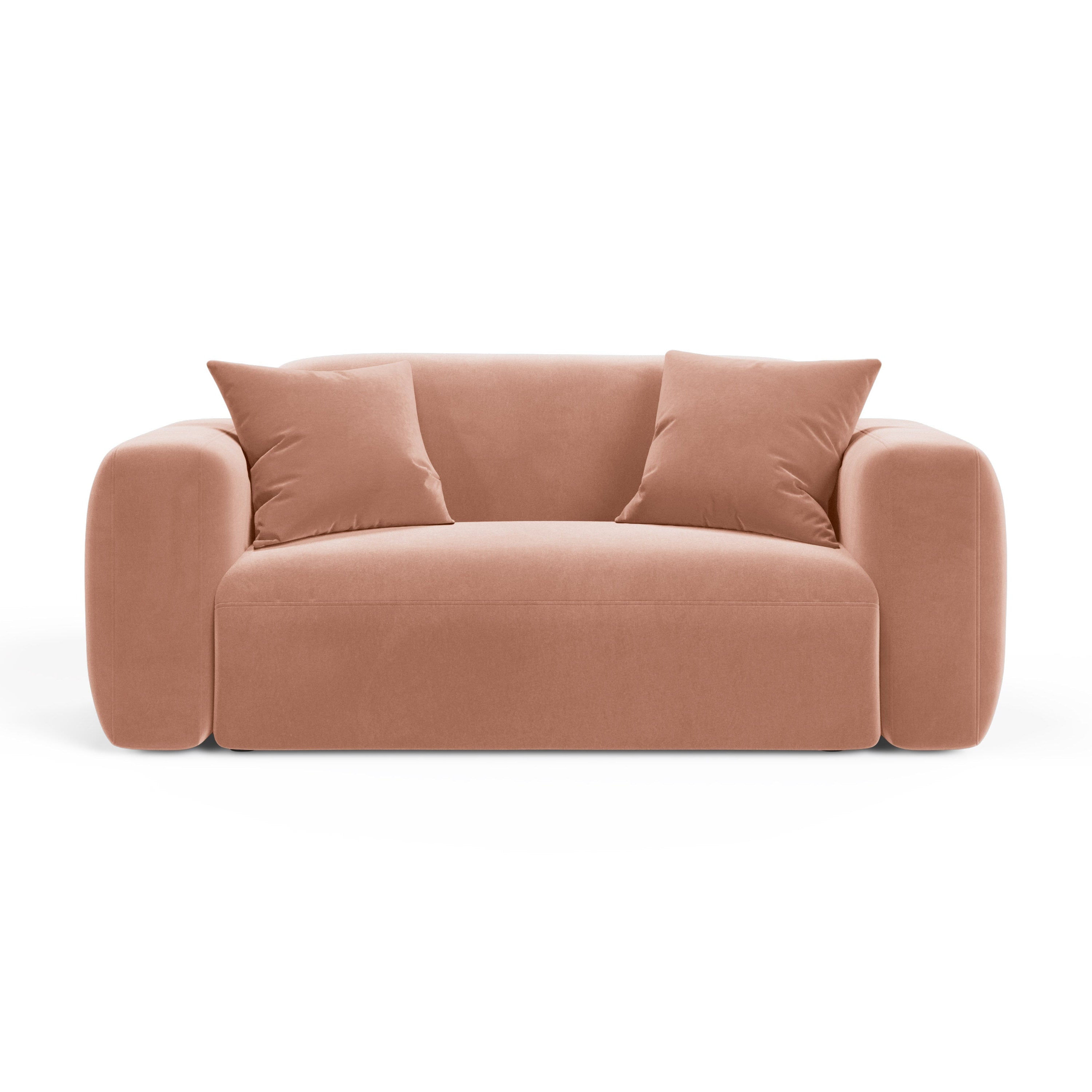 Sofa aksamitna 2-osobowa STRINO różowy