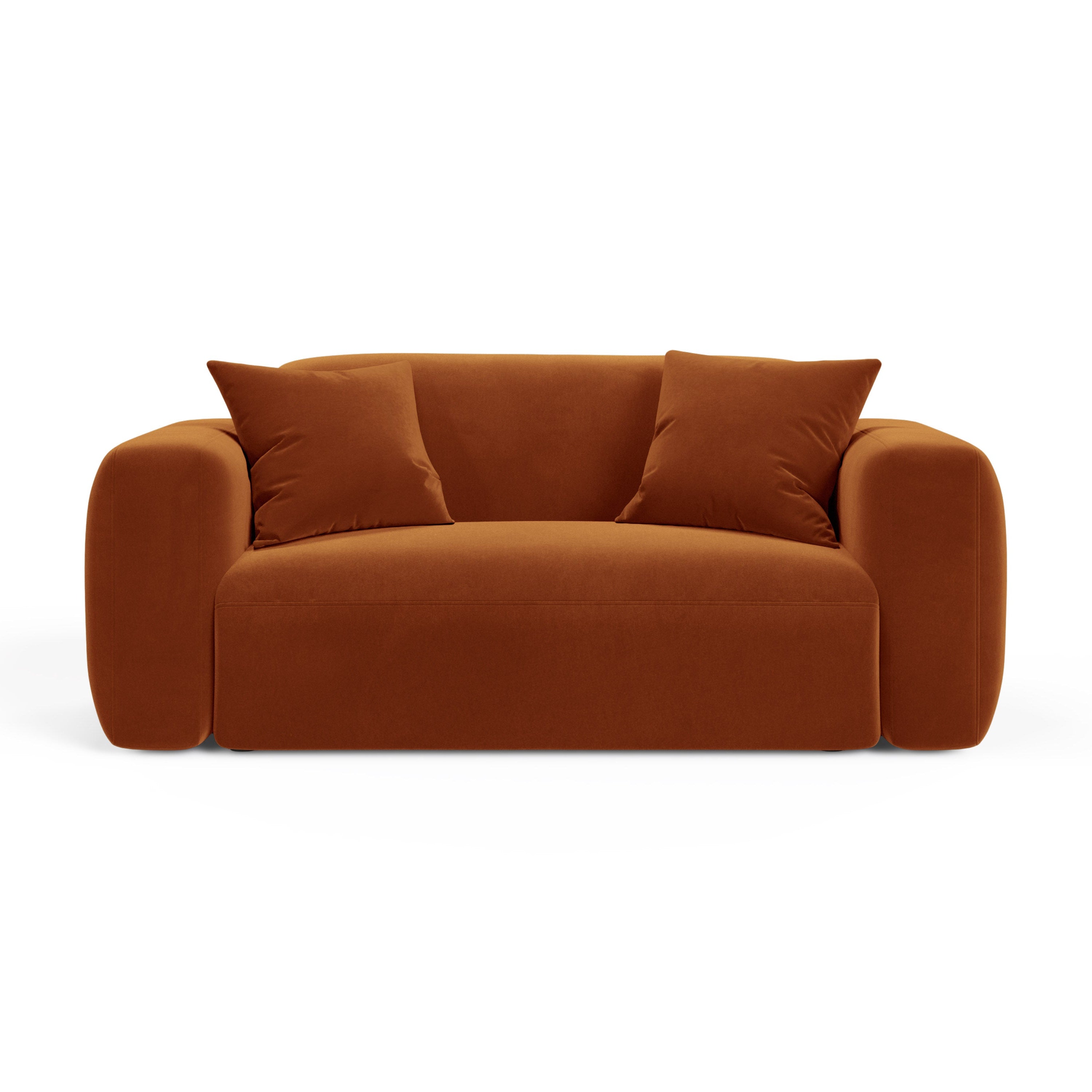 Sofa aksamitna 2-osobowa STRINO terakota