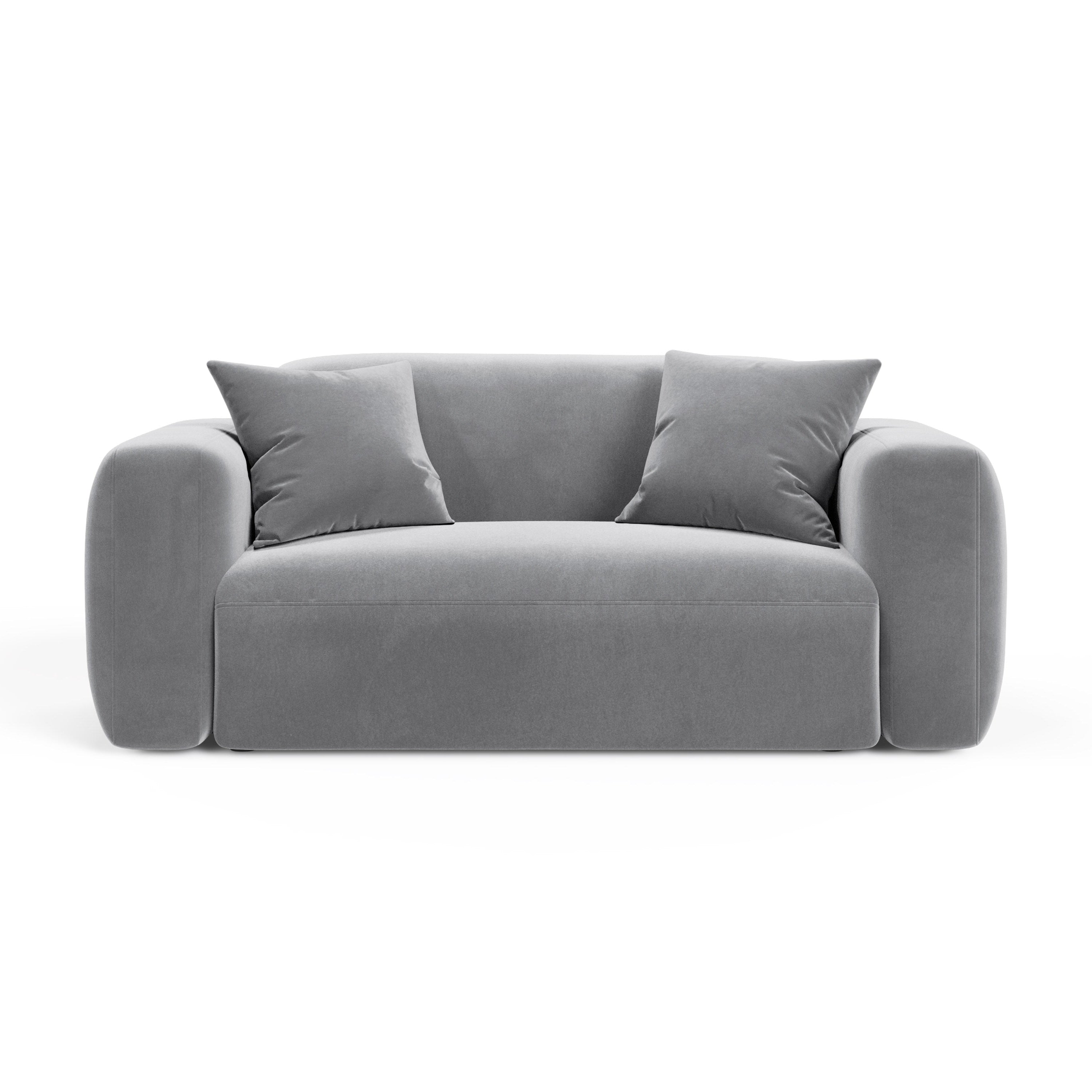 Sofa aksamitna 2-osobowa STRINO szary