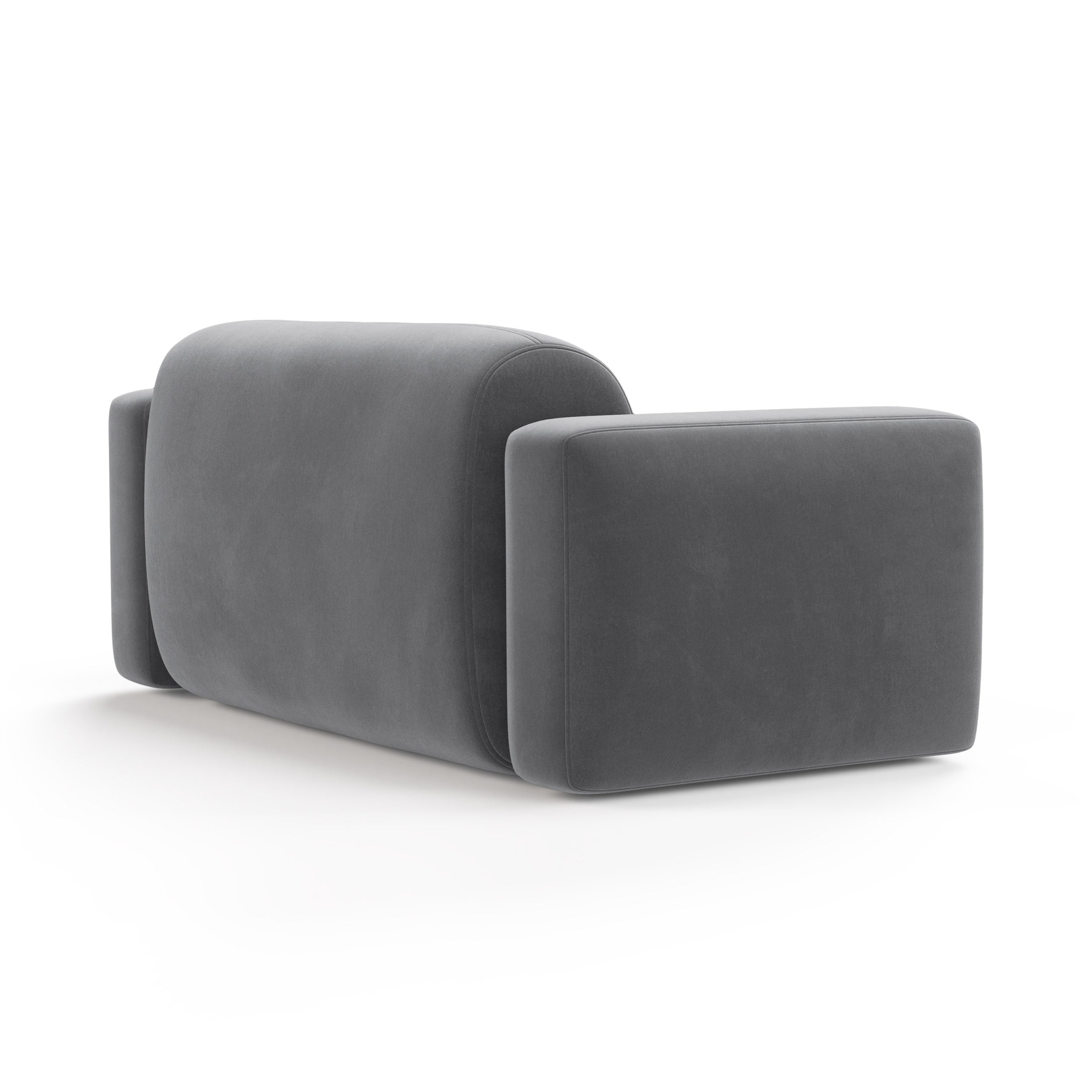 Sofa aksamitna 2-osobowa STRINO szary