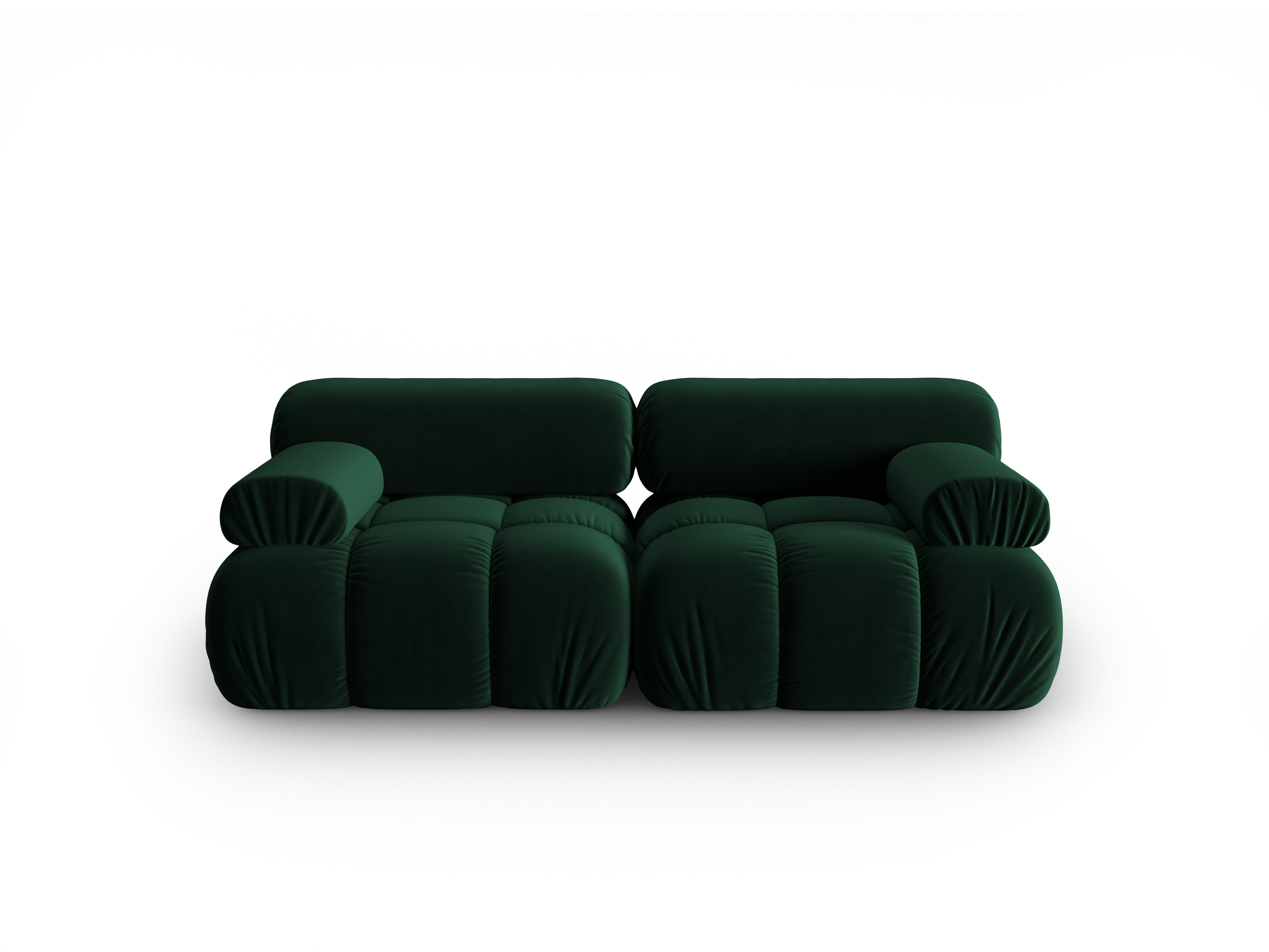 Sofa aksamitna 2-osobowa CORTINA butelkowy zielony