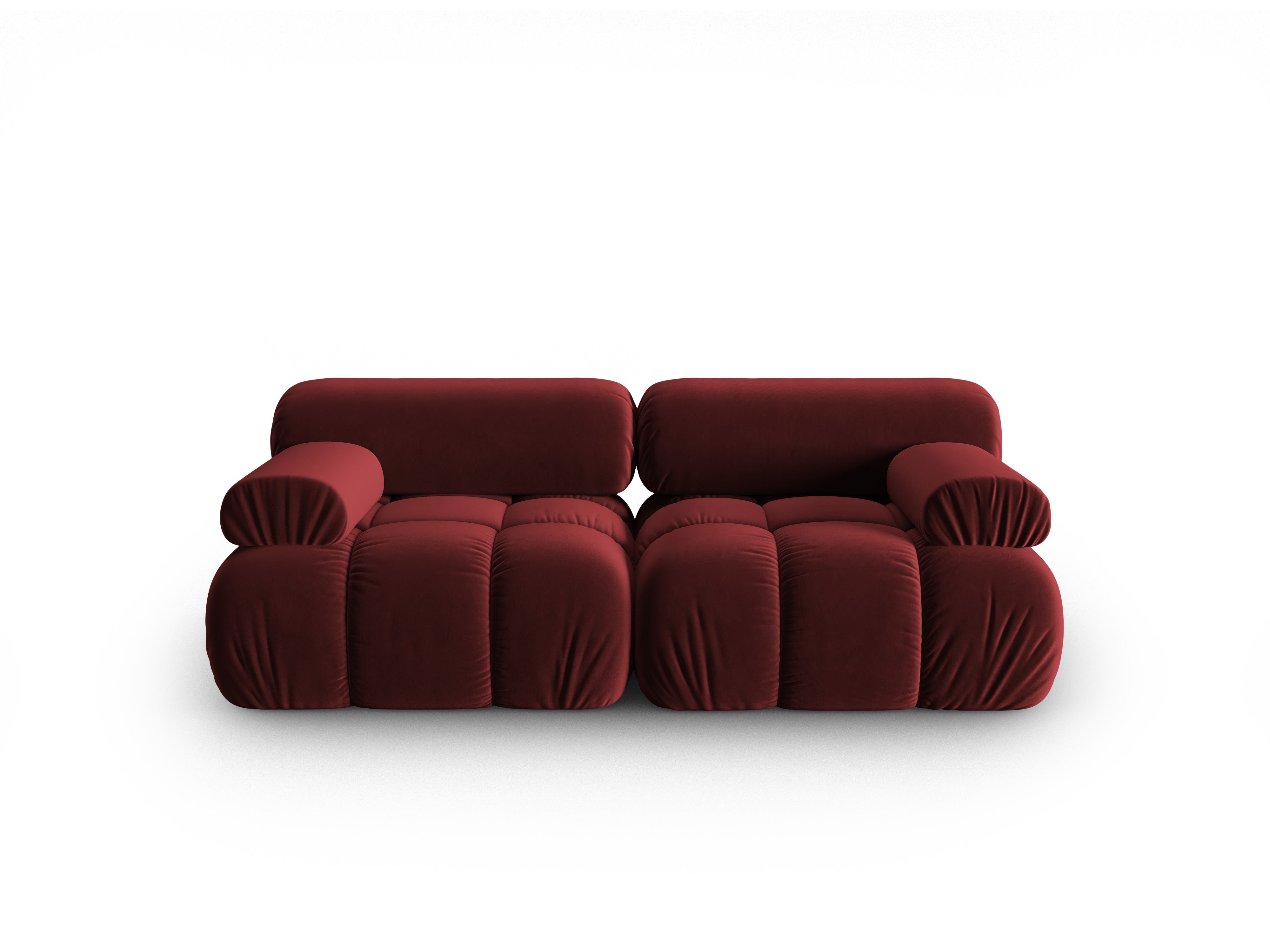 Sofa aksamitna 2-osobowa CORTINA winny czerwony