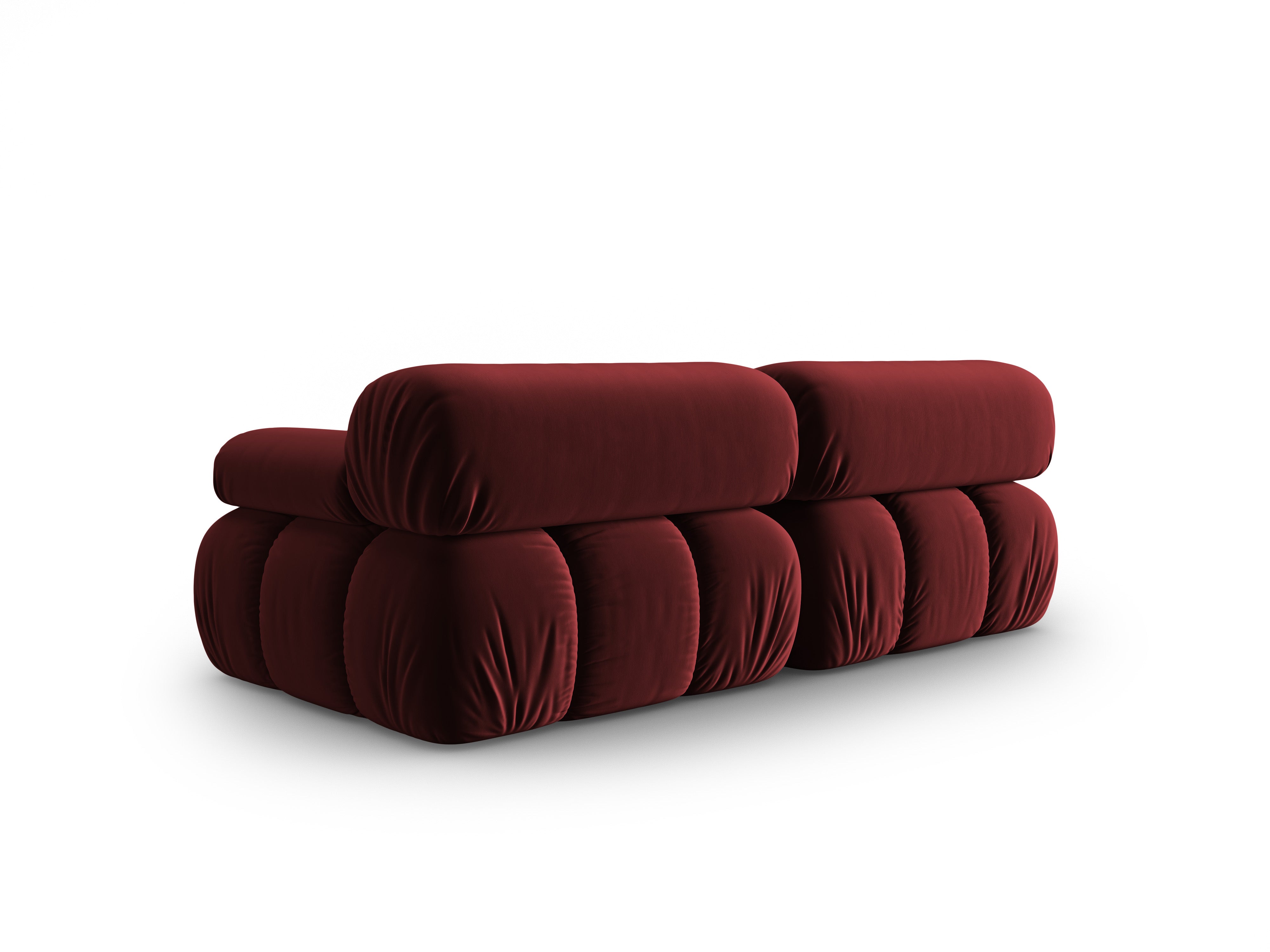 Sofa aksamitna 2-osobowa CORTINA winny czerwony