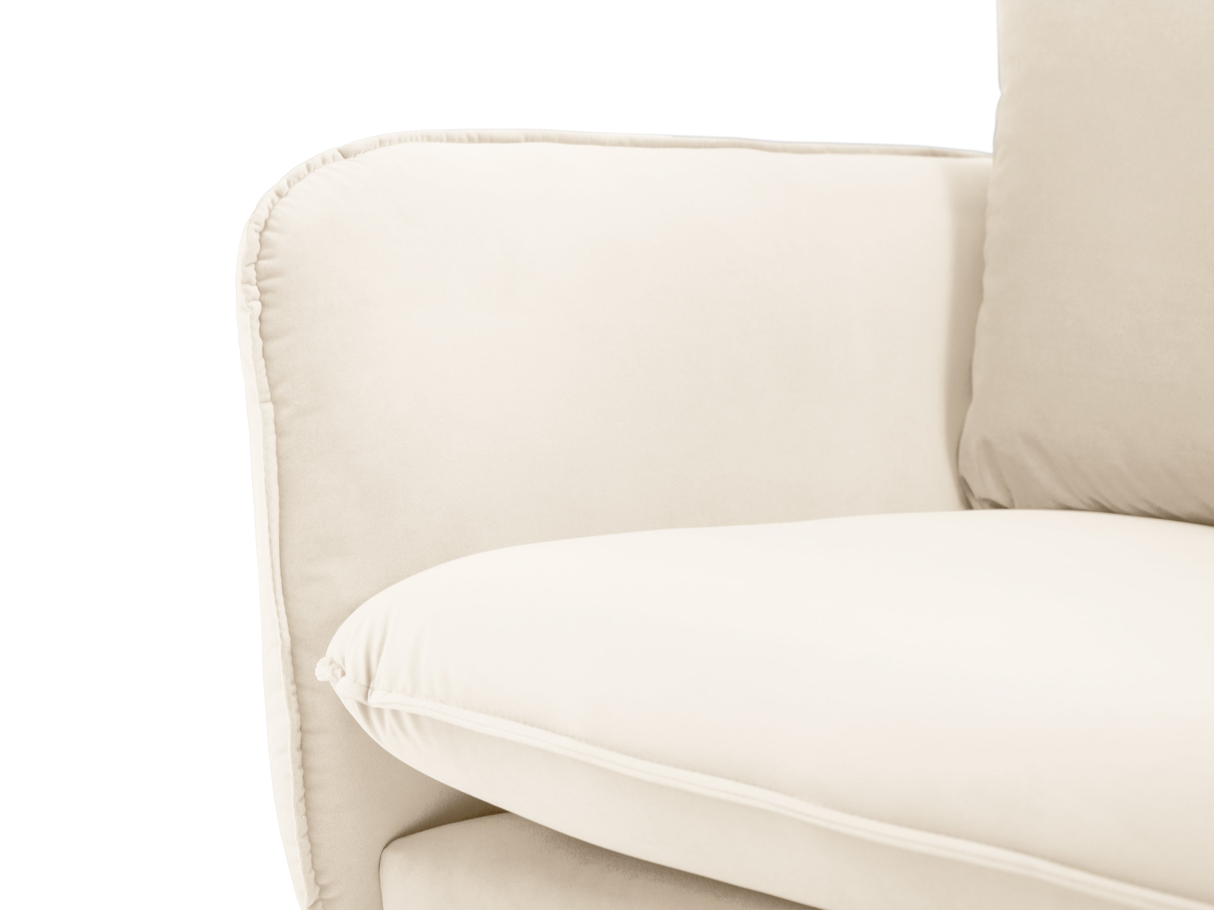 Sofa aksamitna 2-osobowa VIENNA beige mit schwarzem Fuß
