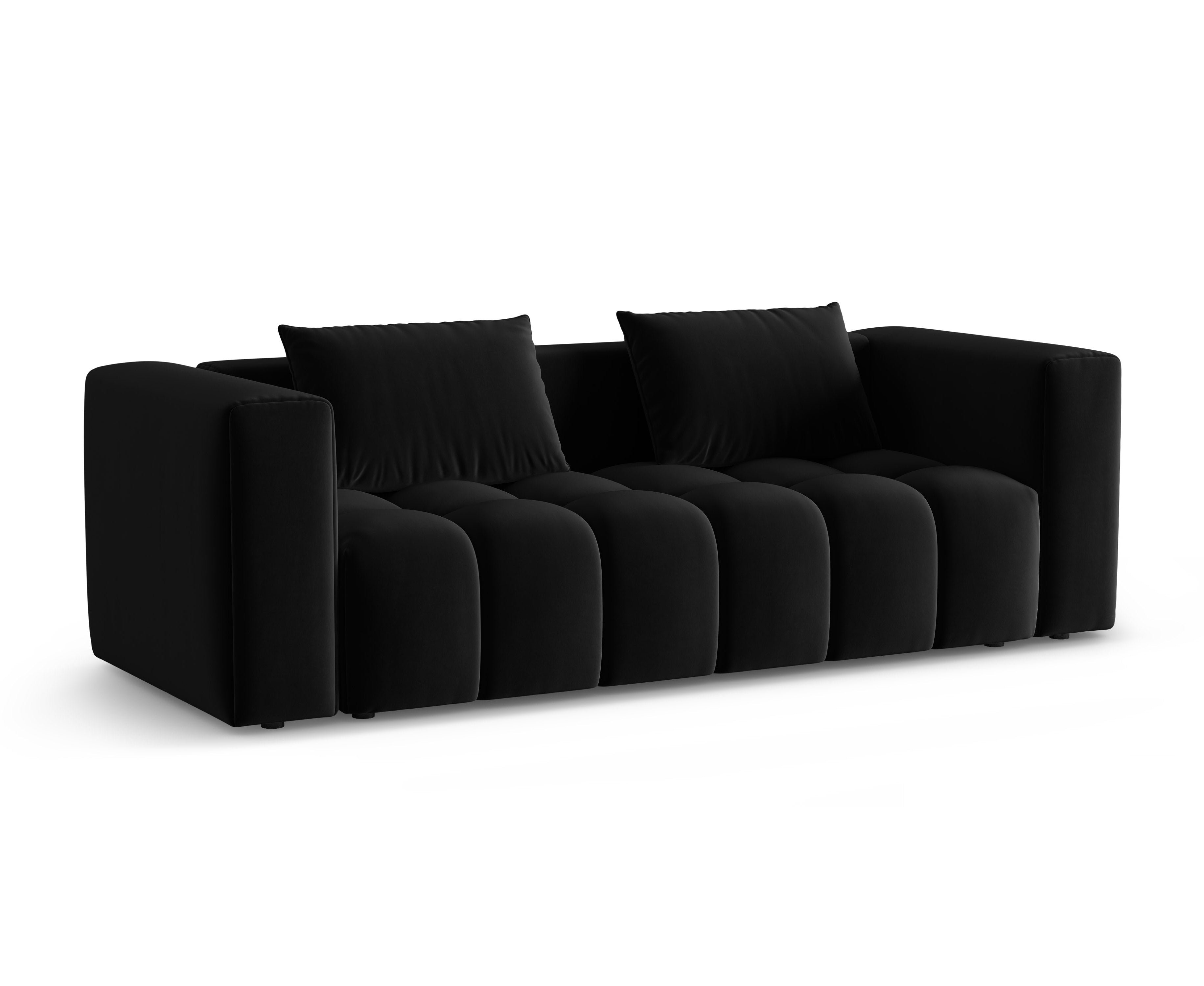 Sofa aksamitna 3-osobowa z funkcją spania VERONA czarny