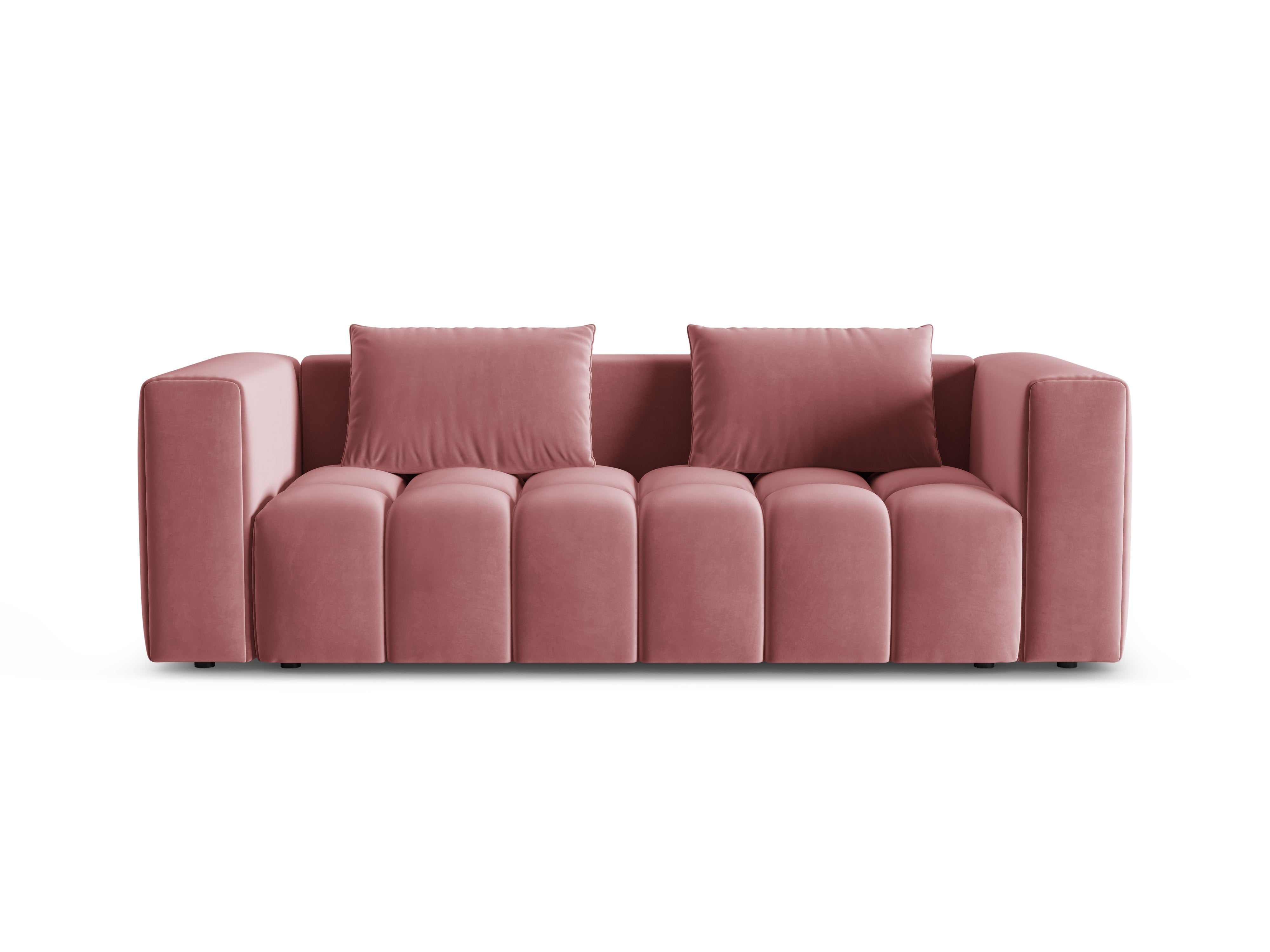 Sofa aksamitna 3-osobowa z funkcją spania VERONA różowy flamingo