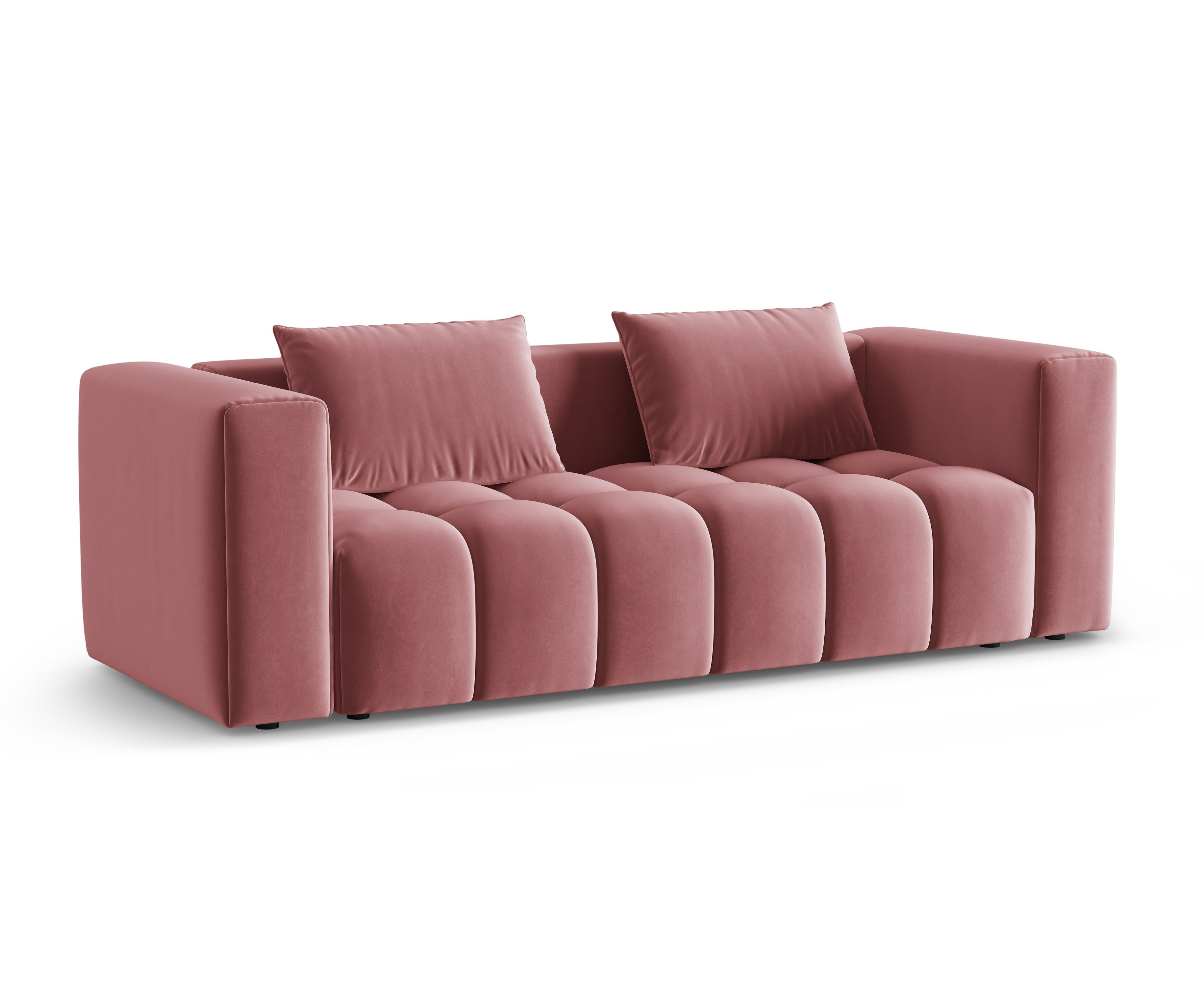 Sofa aksamitna 3-osobowa z funkcją spania VERONA różowy flamingo