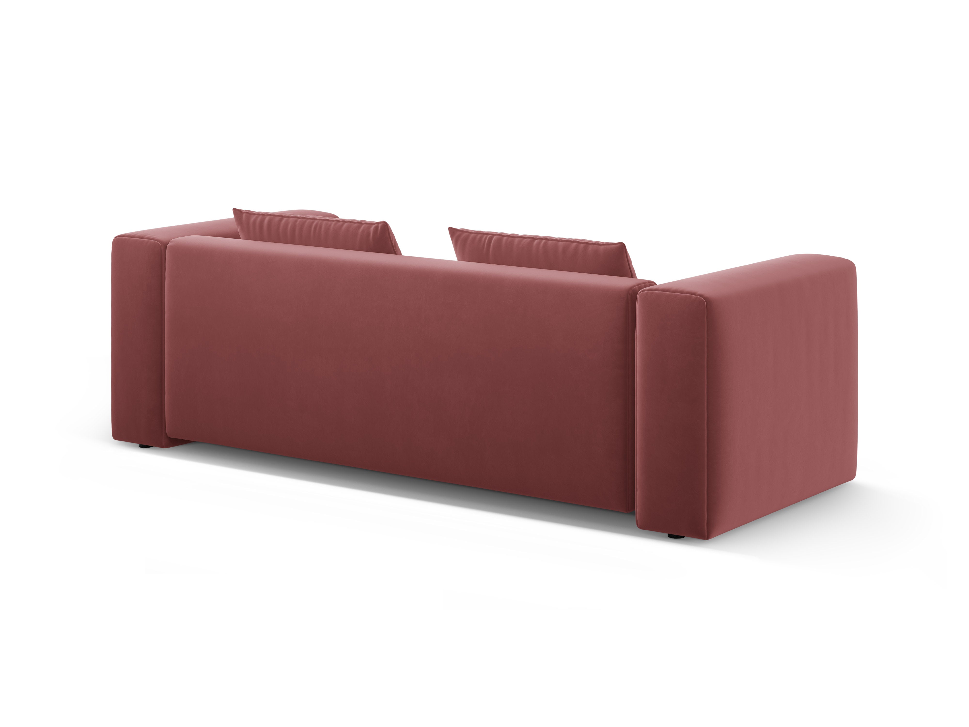 Sofa aksamitna 3-osobowa z funkcją spania VERONA różowy flamingo