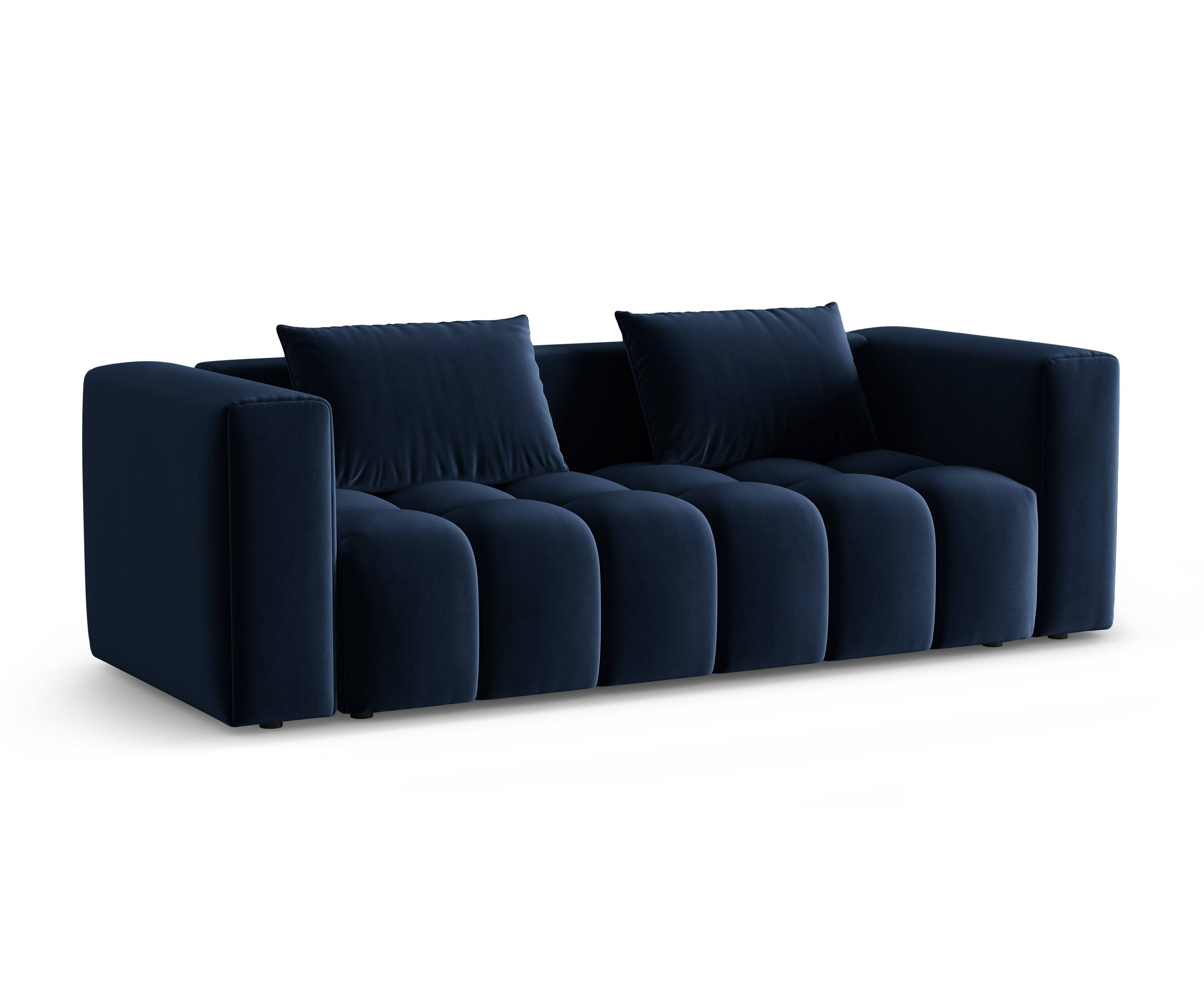 Sofa aksamitna 3-osobowa z funkcją spania VERONA królewski niebieski