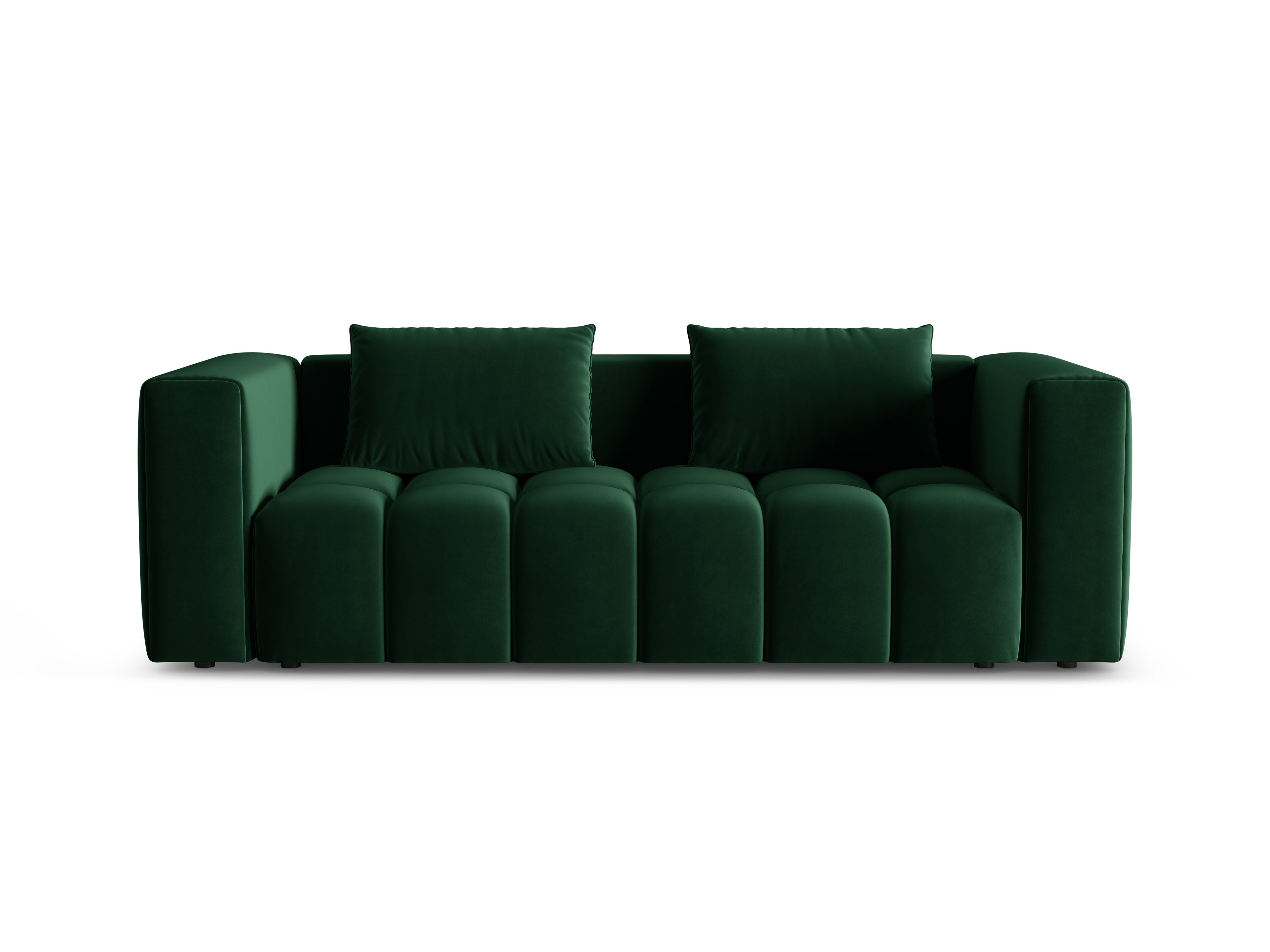 Sofa aksamitna 3-osobowa z funkcją spania VERONA butelkowy zielony