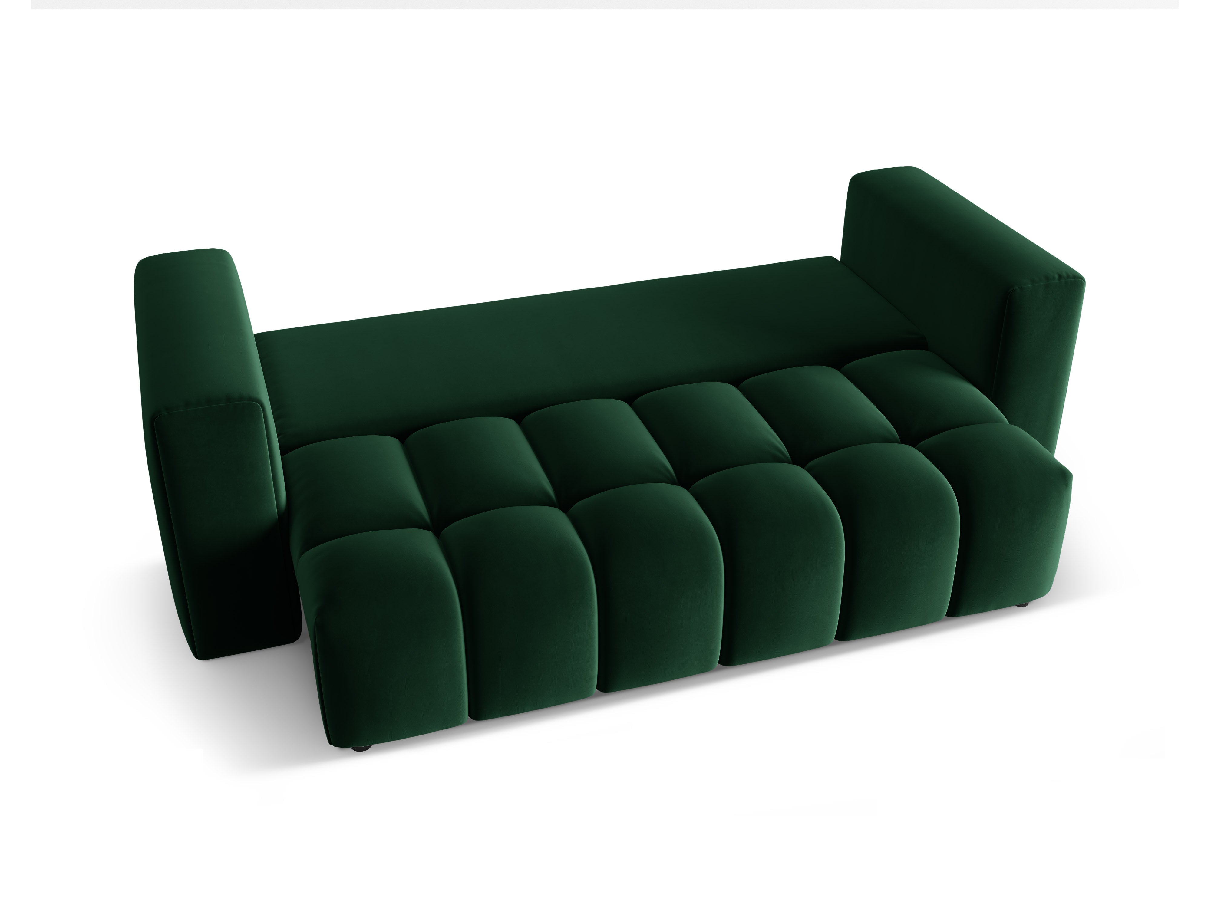 Sofa aksamitna 3-osobowa z funkcją spania VERONA butelkowy zielony