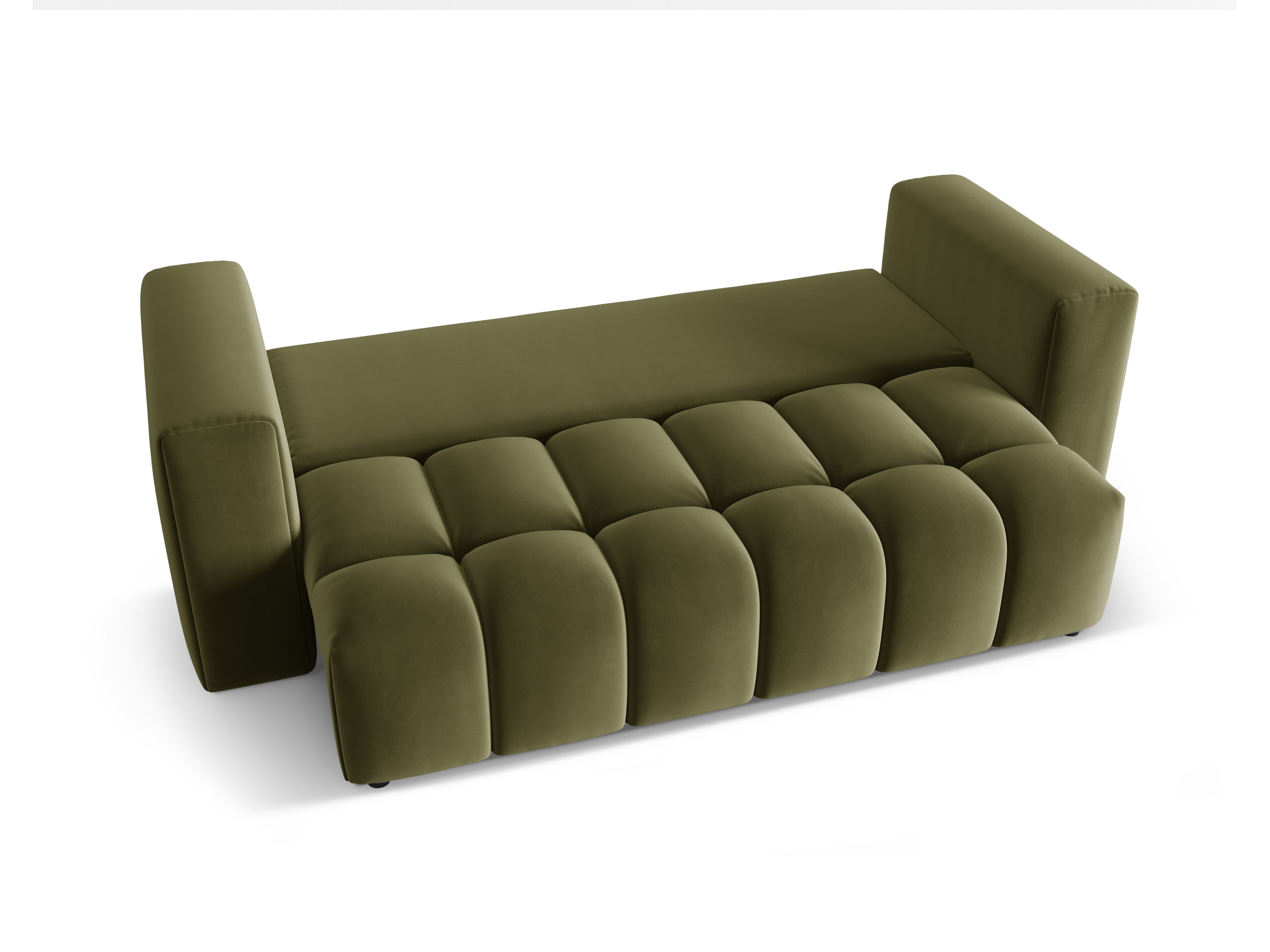 Sofa aksamitna 3-osobowa z funkcją spania VERONA jasny zielony – Cosmopolitan Design