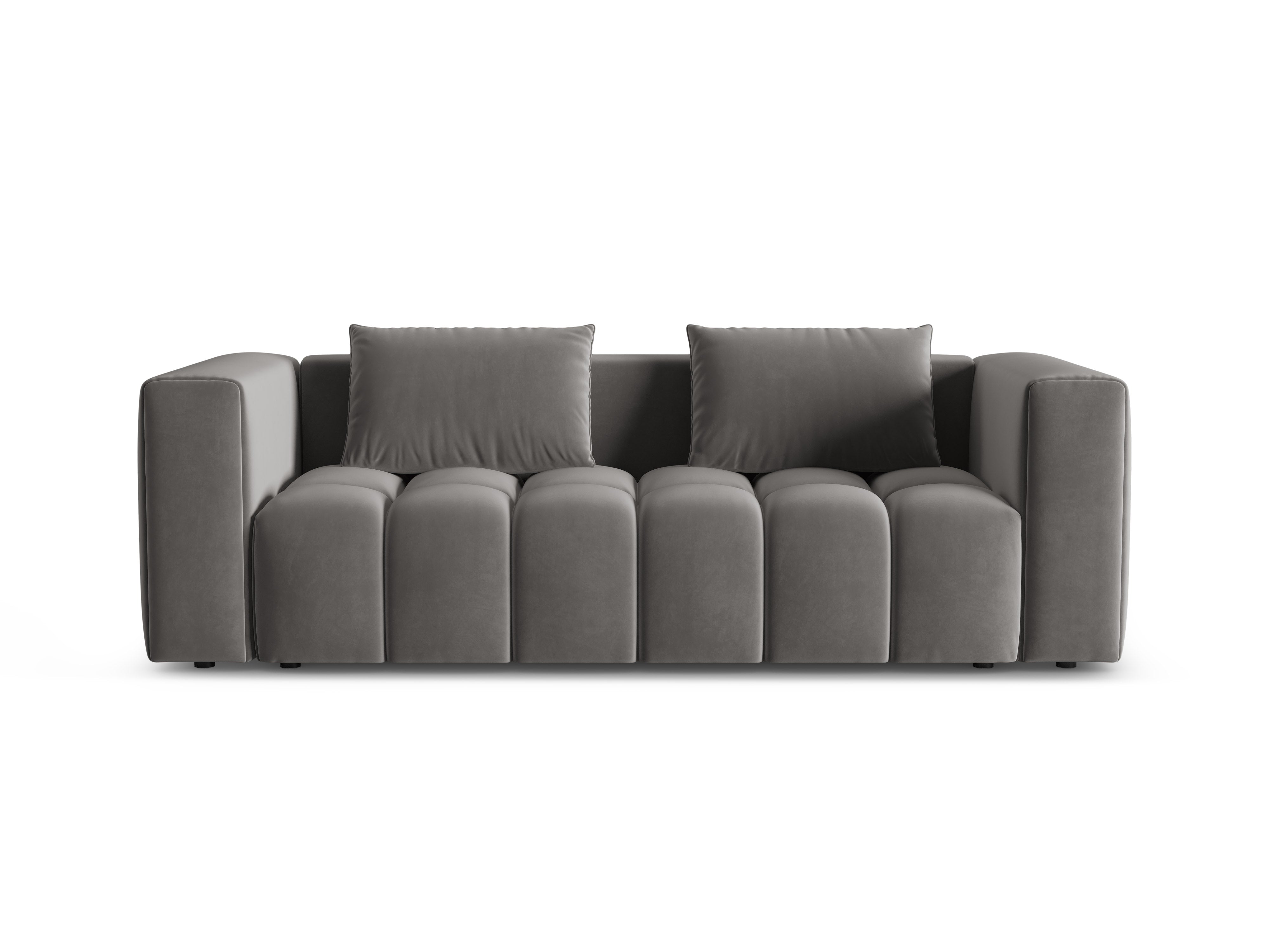 Sofa aksamitna 3-osobowa z funkcją spania VERONA szary