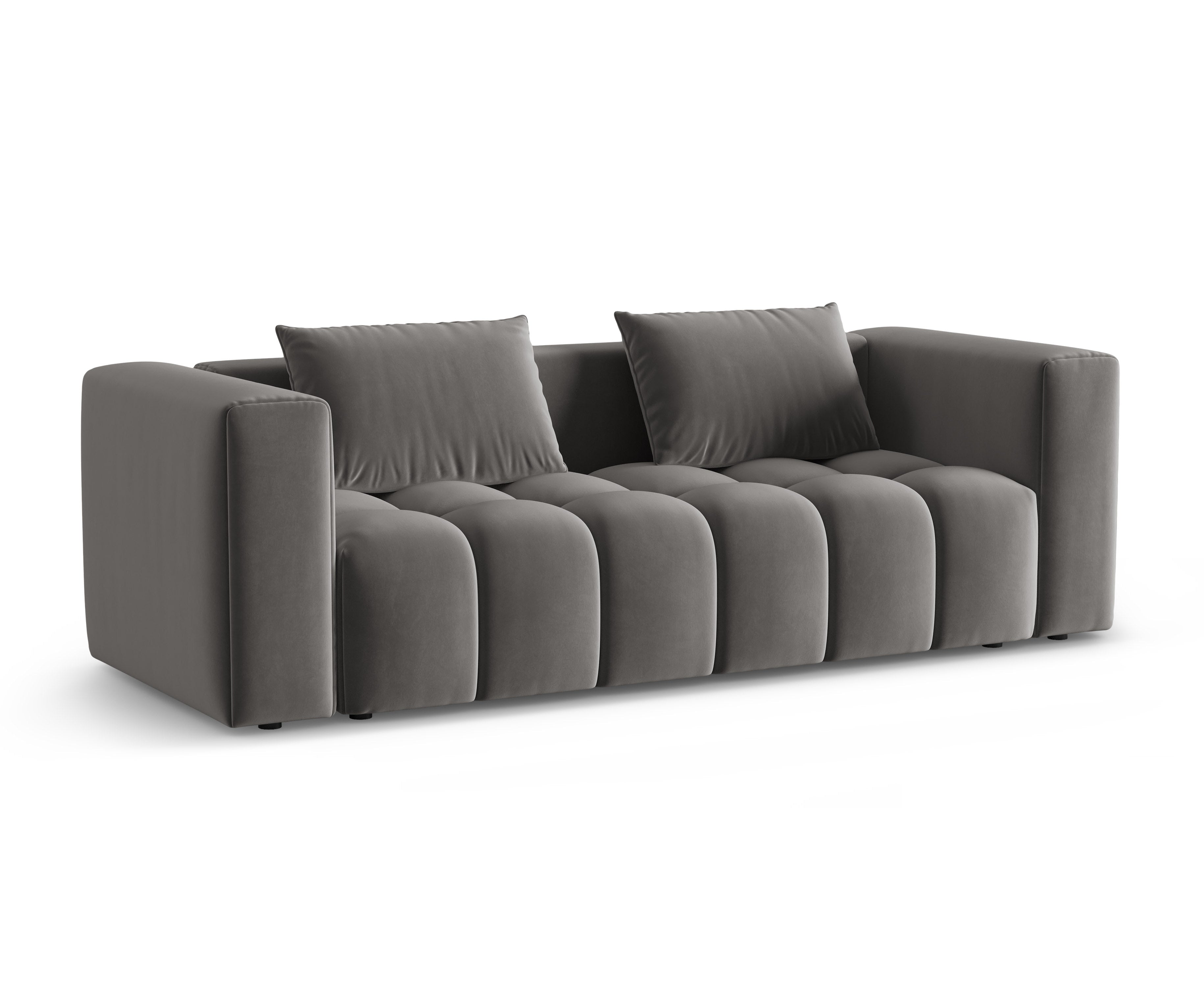 Sofa aksamitna 3-osobowa z funkcją spania VERONA szary