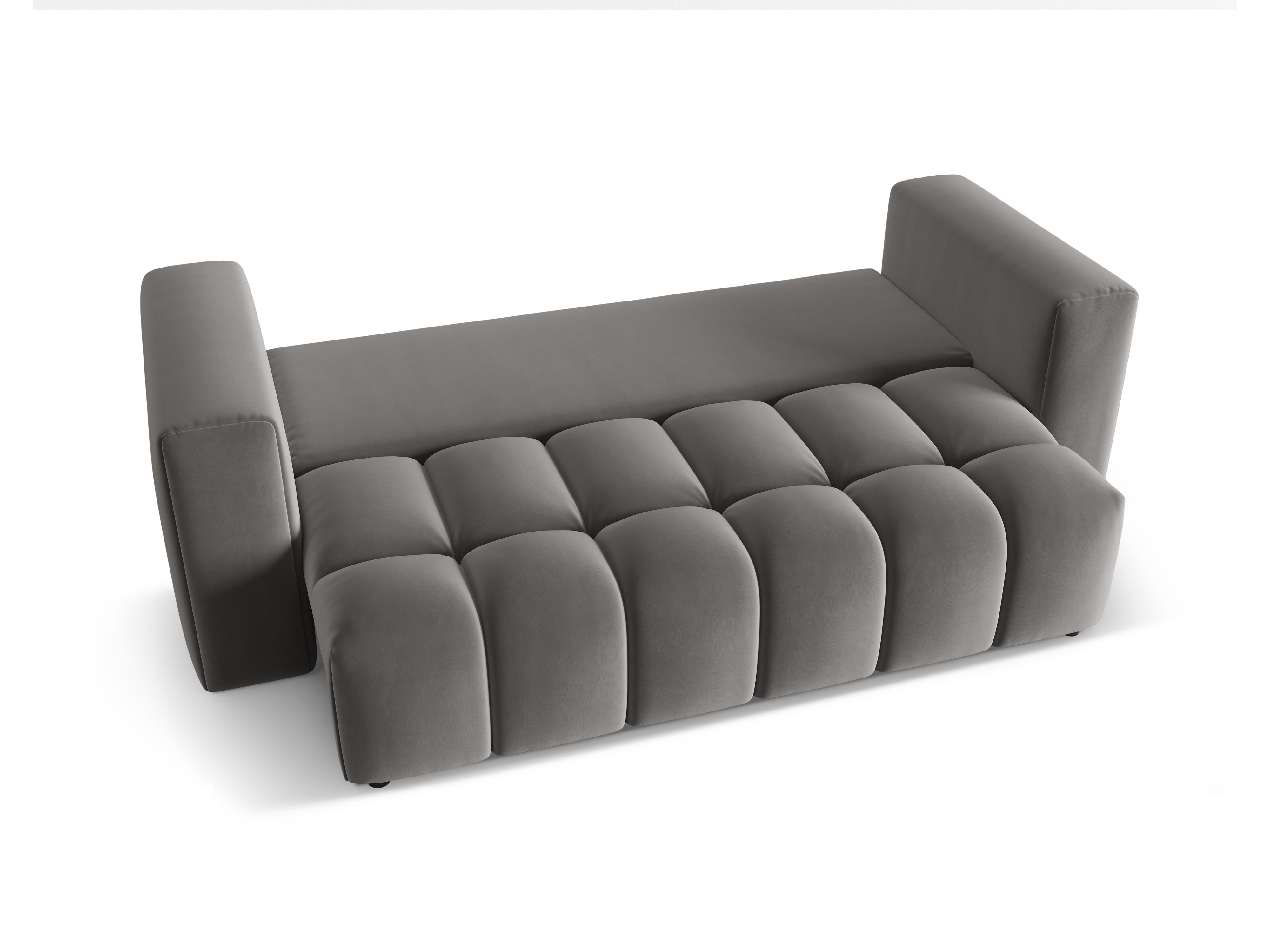 Sofa aksamitna 3-osobowa z funkcją spania VERONA szary