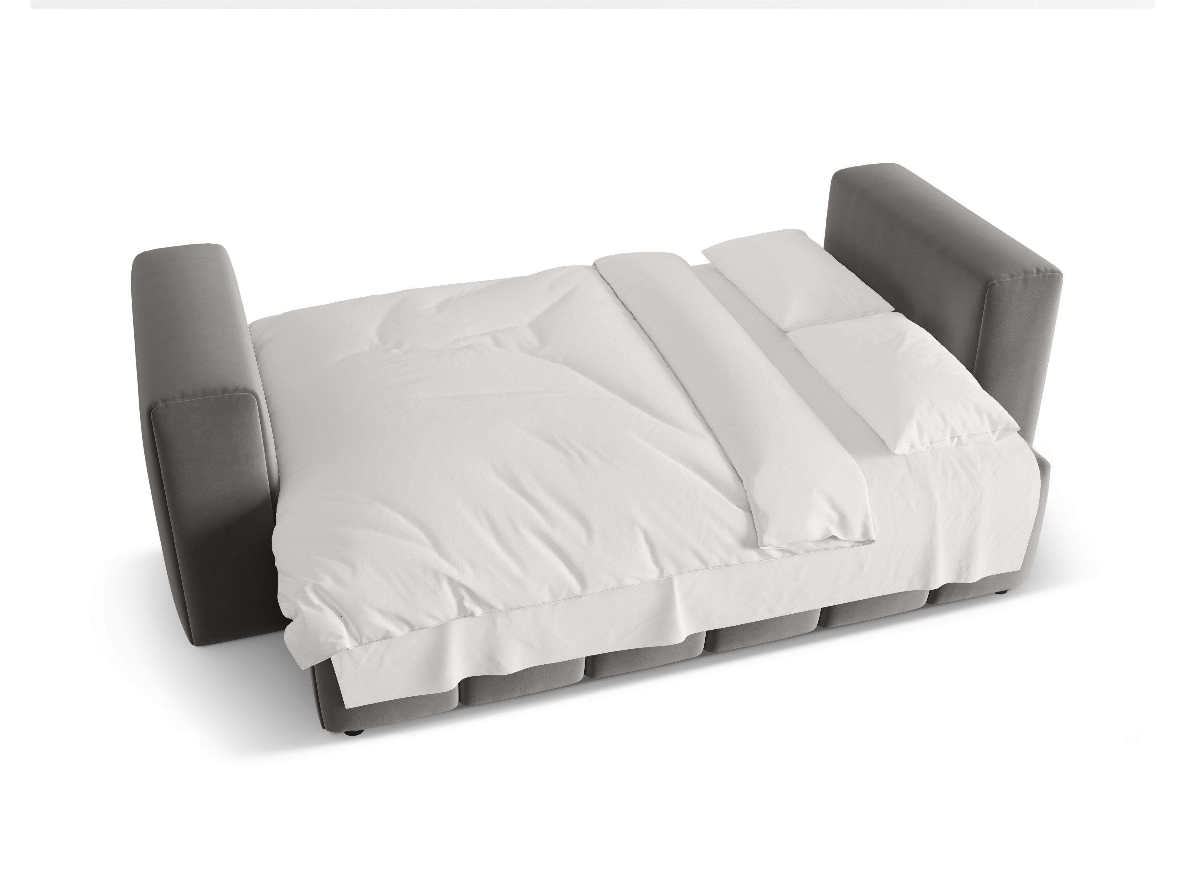 Sofa aksamitna 3-osobowa z funkcją spania VERONA szary