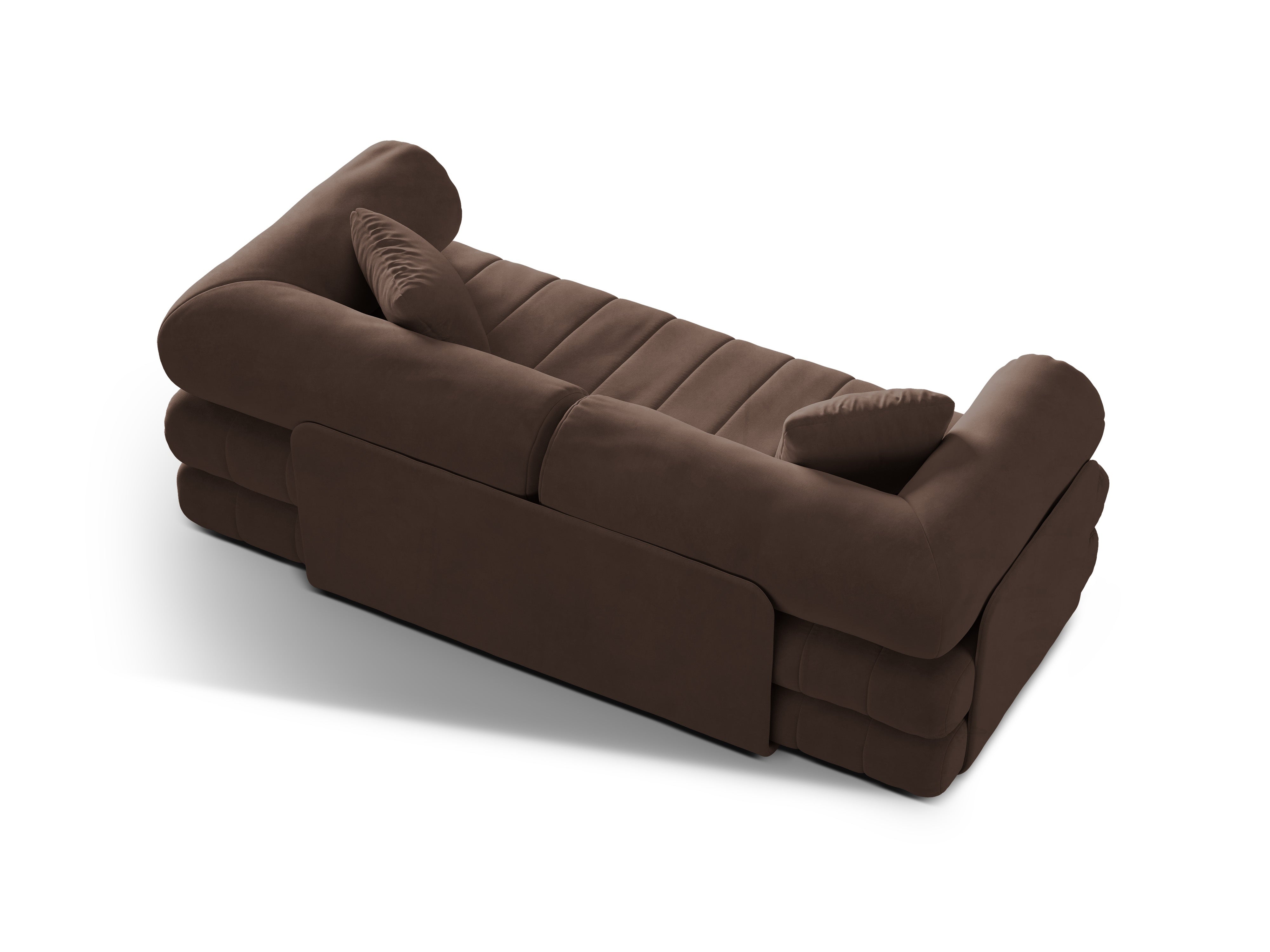 Sofa aksamitna 3-osobowa z funkcją spania KEMI czekoladowy