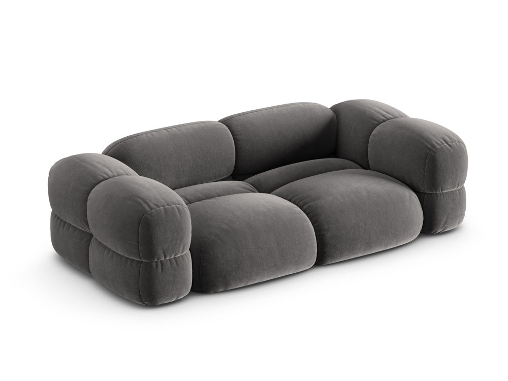 Sofa 3-osobowa aksamitna LORETTO szary