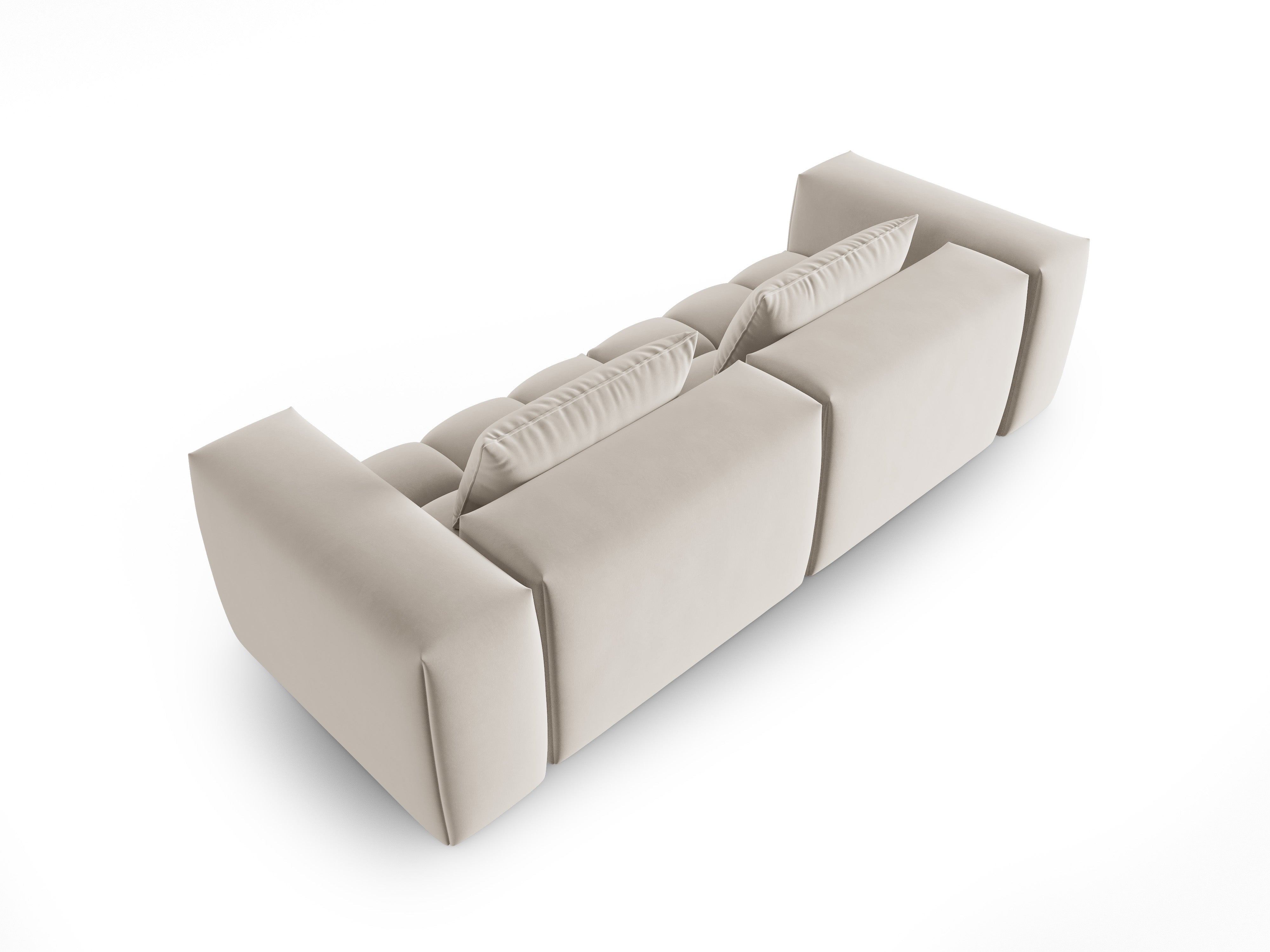 Sofa aksamitna 3-osobowa VERONA ecru – Cosmopolitan Design