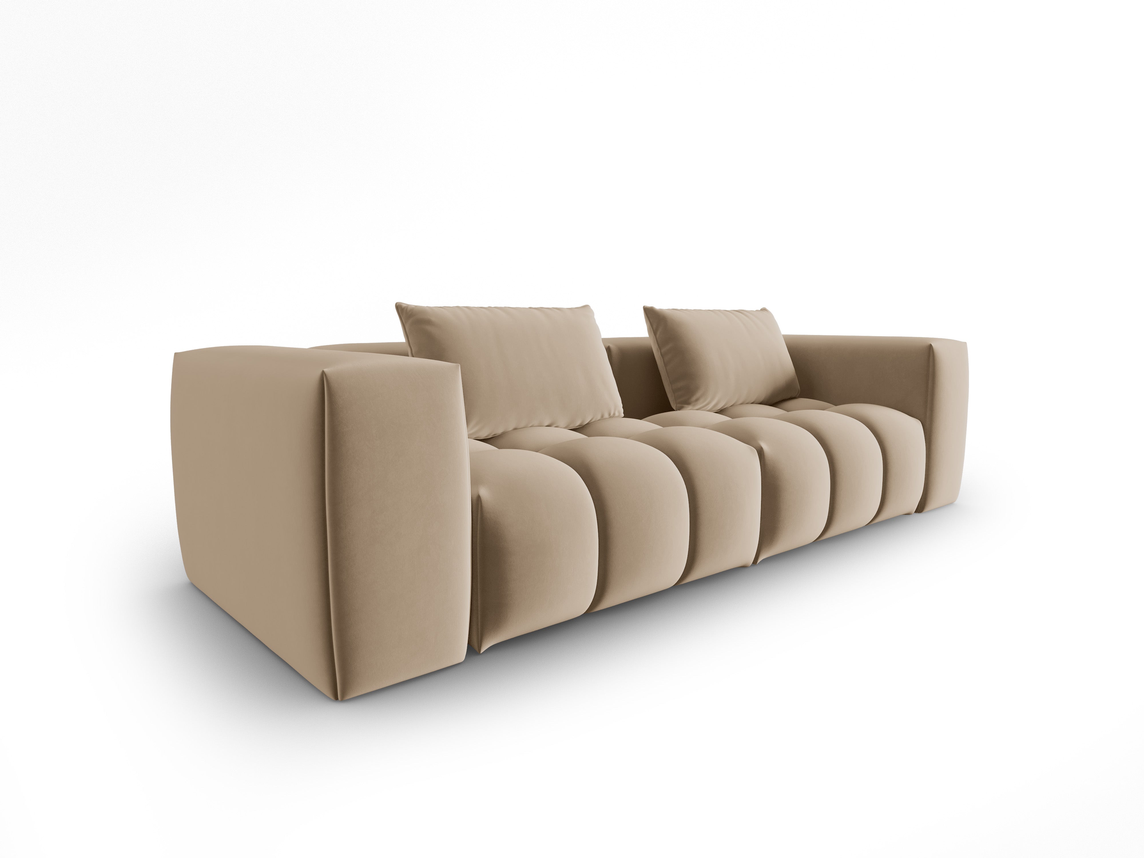 Sofa aksamitna 3-osobowa VERONA piaskowy – Cosmopolitan Design