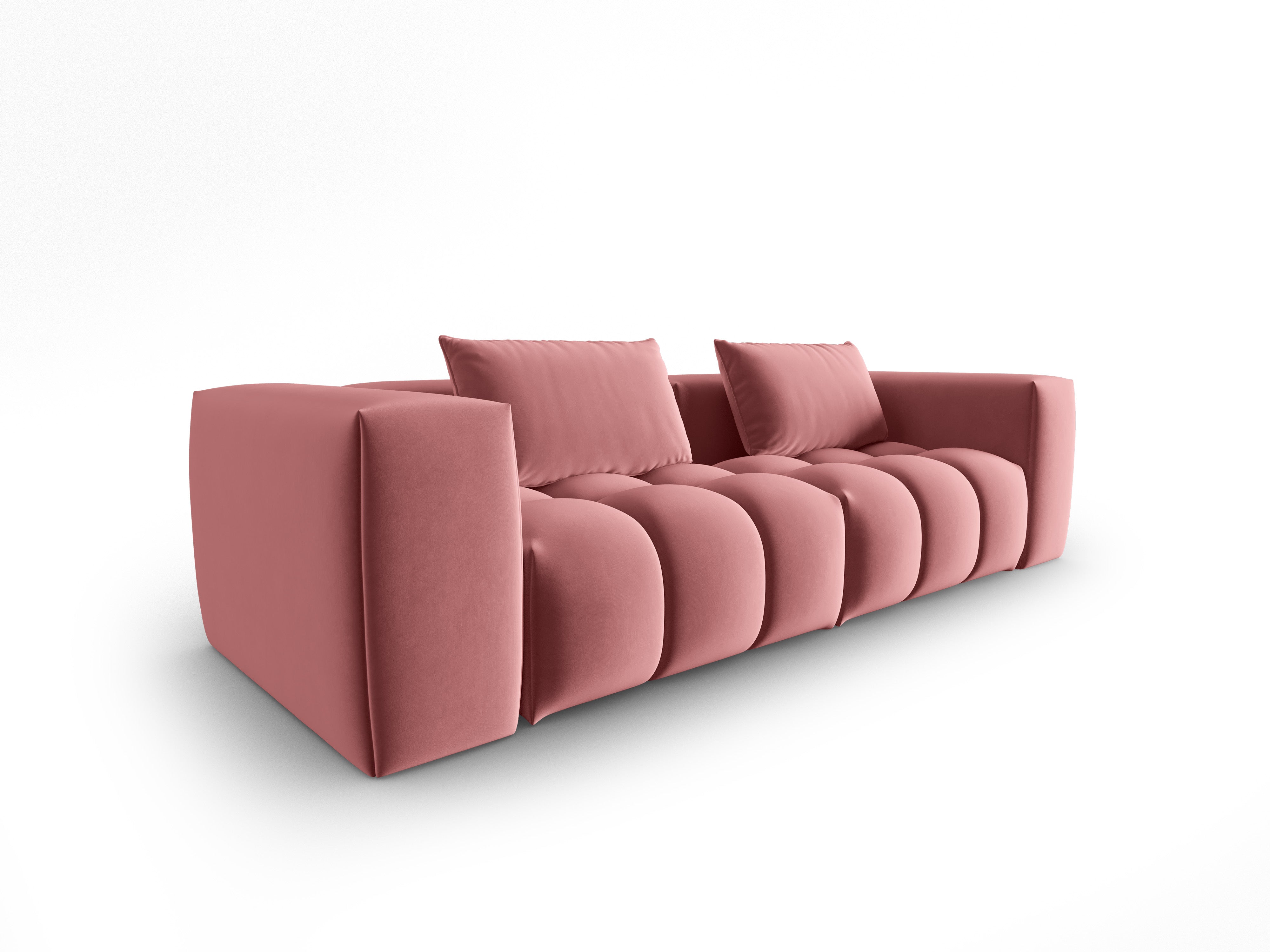 Sofa aksamitna 3-osobowa VERONA różowy flamingo – Cosmopolitan Design